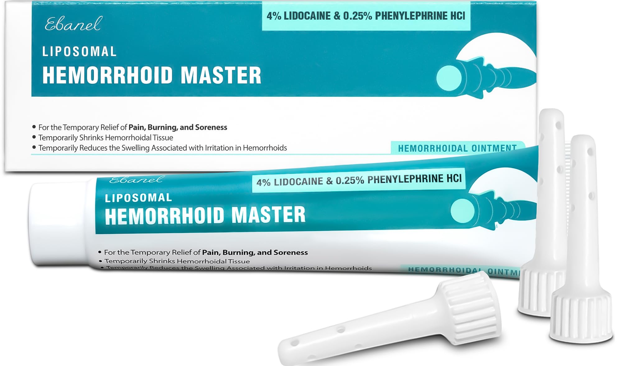 Ebanel 4% Lidocaine Hemorrhoid Treatment Ointment with Phenylephrine, Witch Hazel, Vitamin B6, Zinc Oxide, Frankincense, External and Internal Hemorrhoids Treatment Burn Itch Pain Relief Anal Cream Ebanel Au supplements