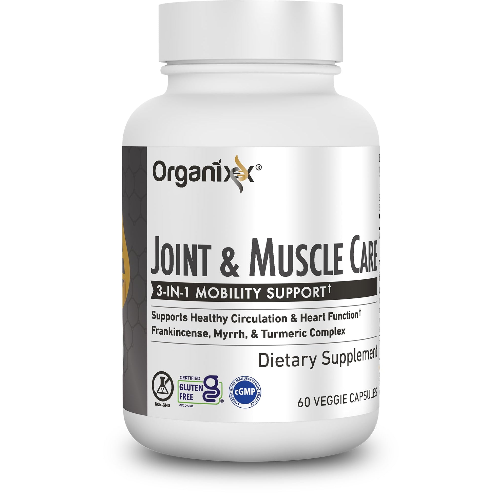 Organixx Joint & Muscle Care Organic Turmeric Supplement, 3-in-1 Frankincense, Turmeric and Myrrh Joint Health & Joint Support Supplement Body Care Capsules, Supports Swelling, Tension, 60 Capsules Organixx Au supplements
