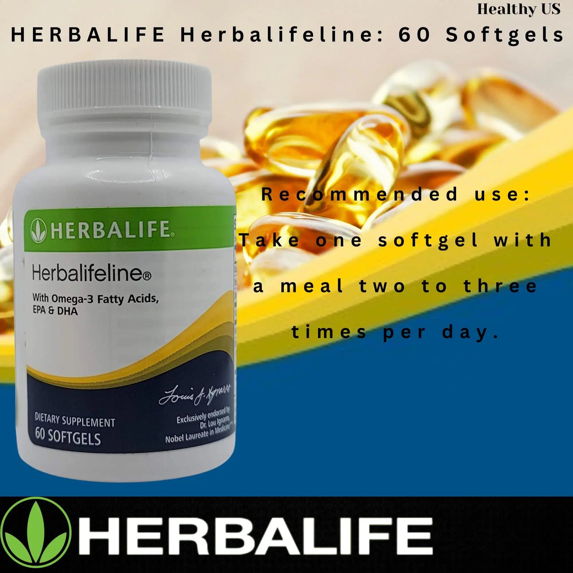 Herbalife Herbalifeline: 60 Softgels with Vitamin E, Marine Lipid Complex, Omega-3 Fatty Herbalife Au supplements