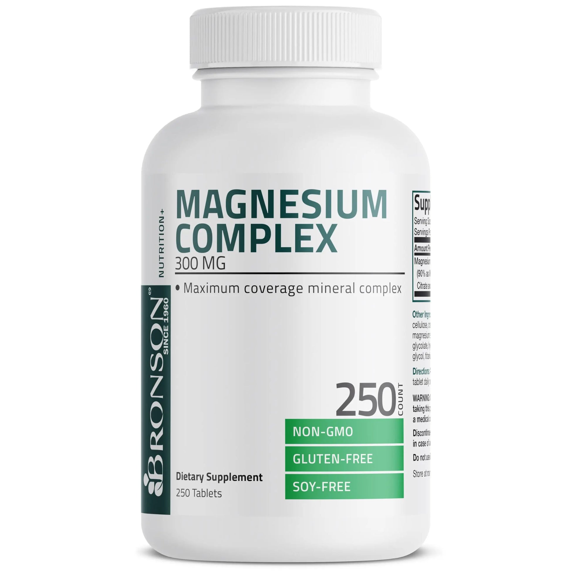 Bronson Triple Magnesium Complex Maximum Coverage 300mg - Non-GMO Formula, 250 Tablets Bronson Au supplements