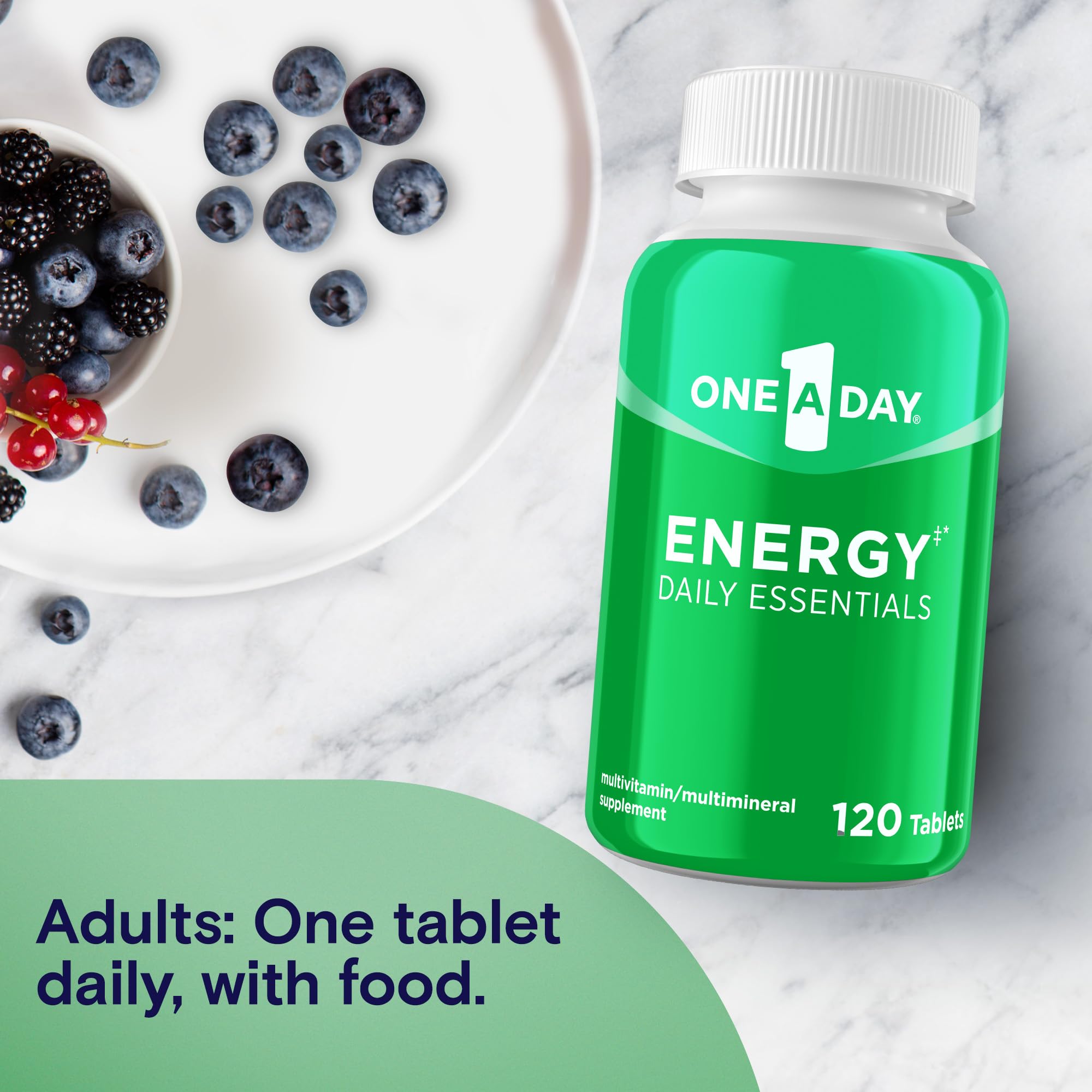 One A Day Energy Daily Essentials Multivitamin, Energy Supplement to Support Mental Alertness and Immune Health with Vitamins A C, D, E, Zinc and Caffeine, 120 Count ONE A DAY Au supplements