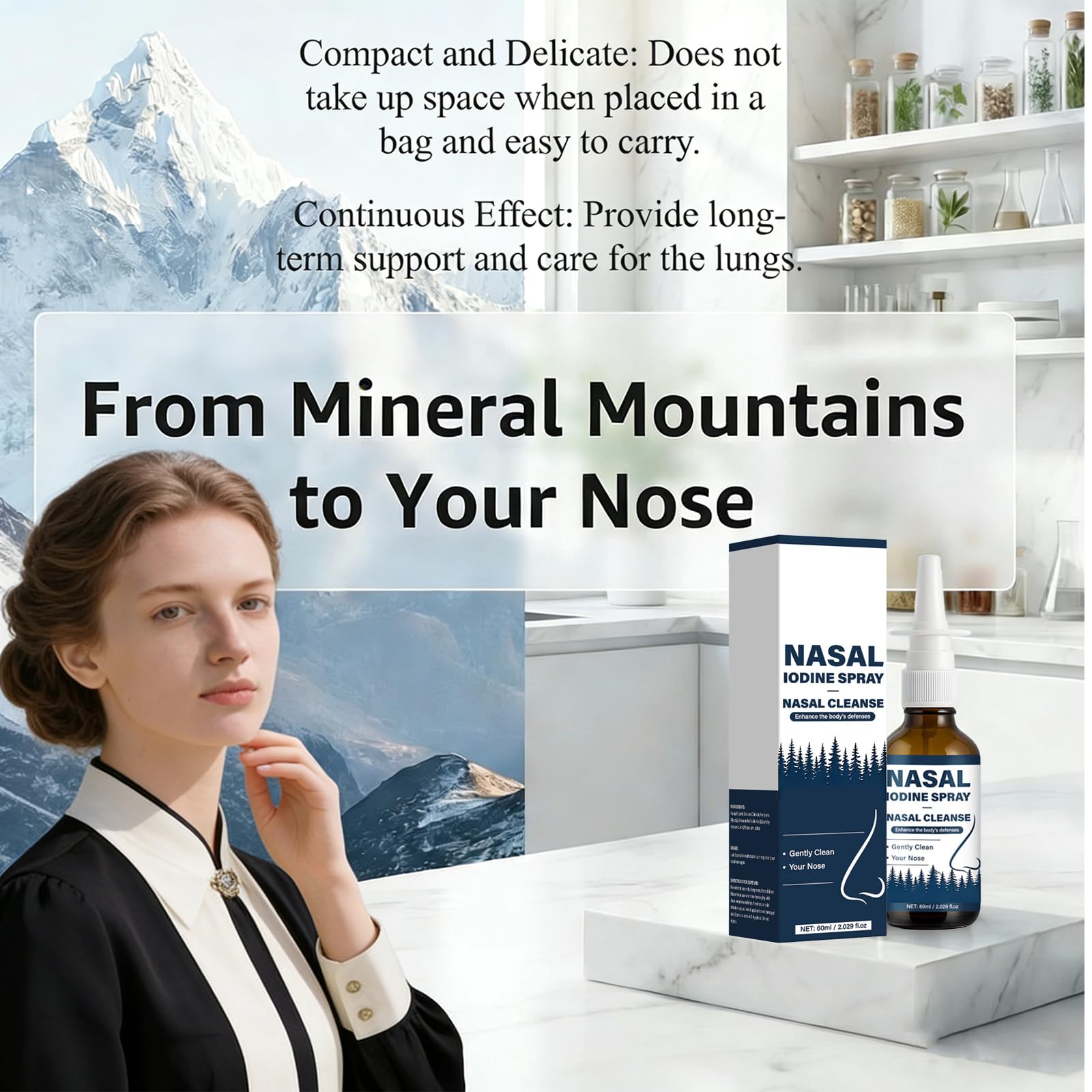 VIPUDA Nutramd Iodine Nasal Spray, Cleanses & Refreshes Your Nasal Passages, Iodine & Fulvic Acid Blend, 100% Natural Mineral Formula – 60 ml/2.029 fl.oz (1pc) VIPUDA Au supplements