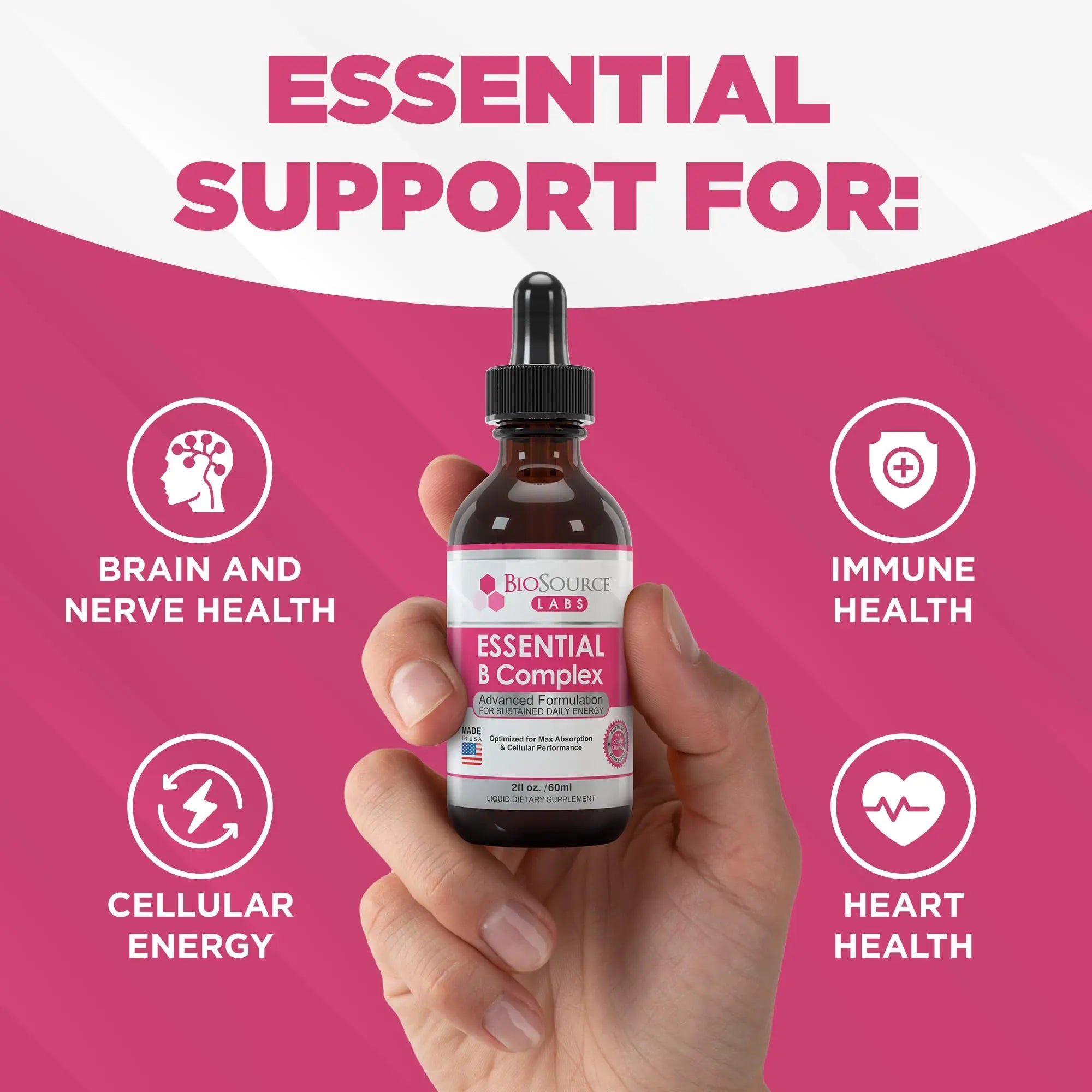 BioSource Labs Essential B Complex - Daily Vegan Vitamin B-Complex Sublingual Liquid BioSource Labs Au supplements
