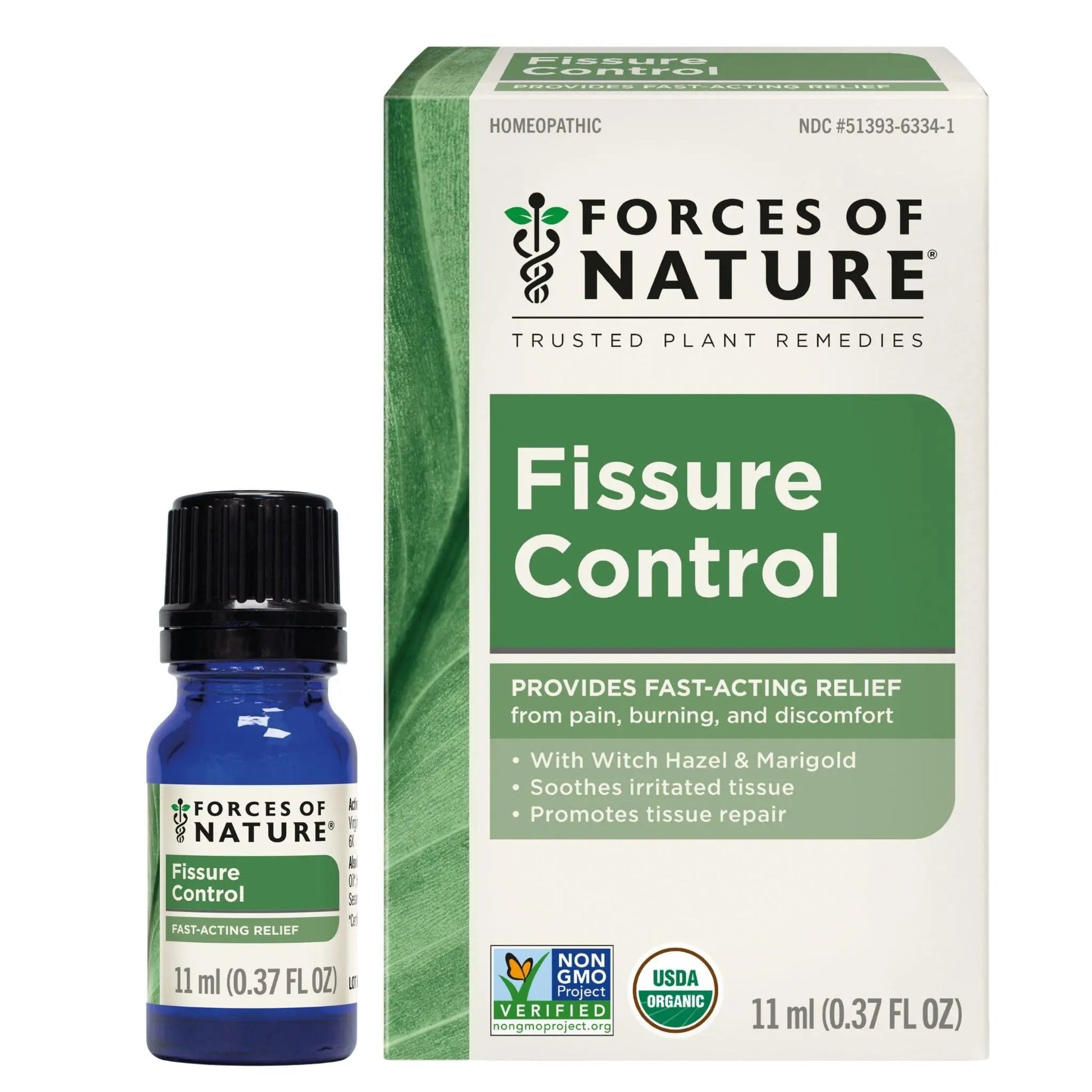 Forces of Nature Fissure Control, Organic Homeopathic Treatment with Witch Hazel for Anal Fissures, Hemorrhoid Related Irritation & Discomfort, Fast, Natural Topical Relief, 0.37 FL OZ Forces of Nature Au supplements