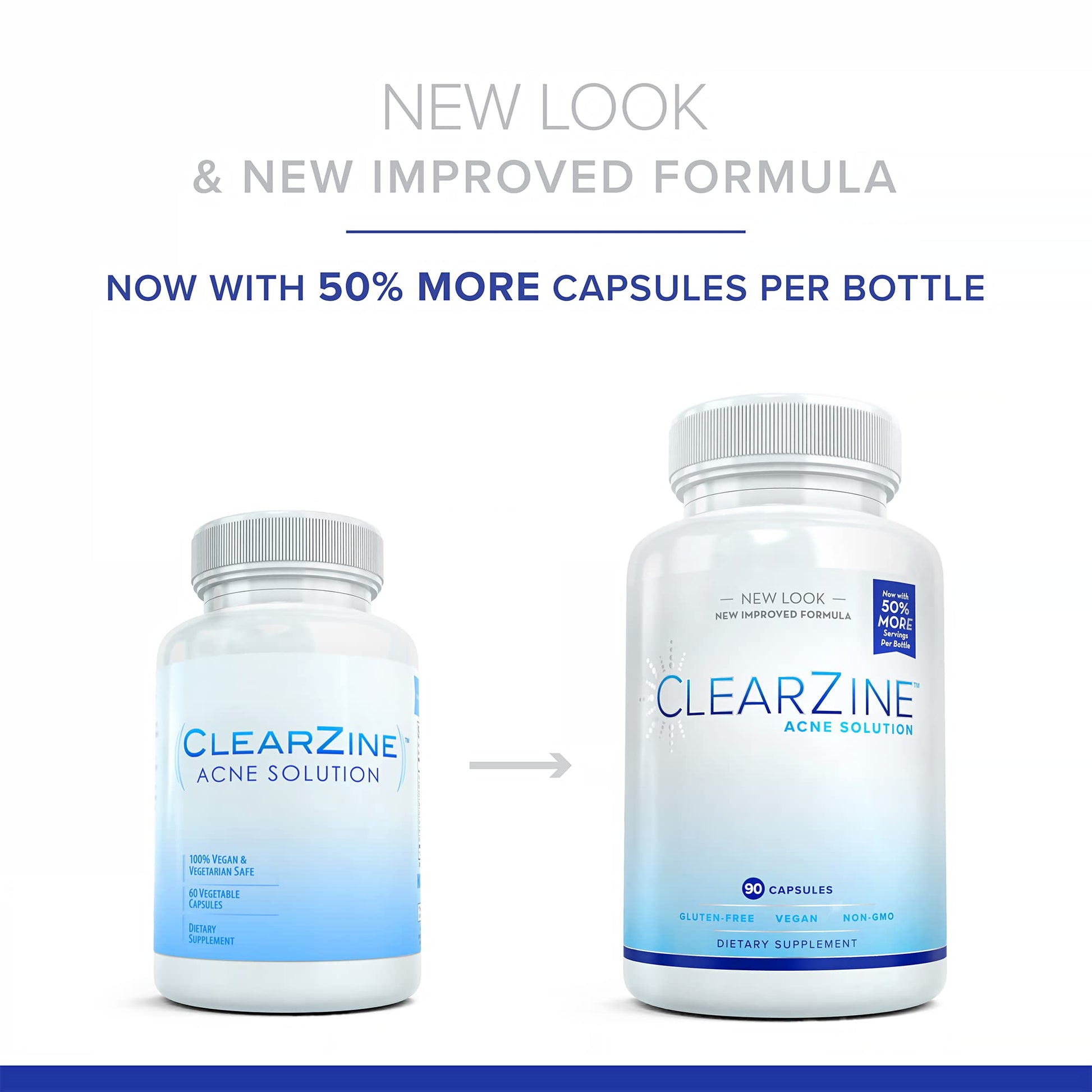 ClearZine Acne Pills for Teens & Adults | Clear Skin Supplement, Vitamins for Hormonal & Cystic Acne | Stop Breakouts, Oily Skin and Zits, 90 Caps ClearZine Au supplements
