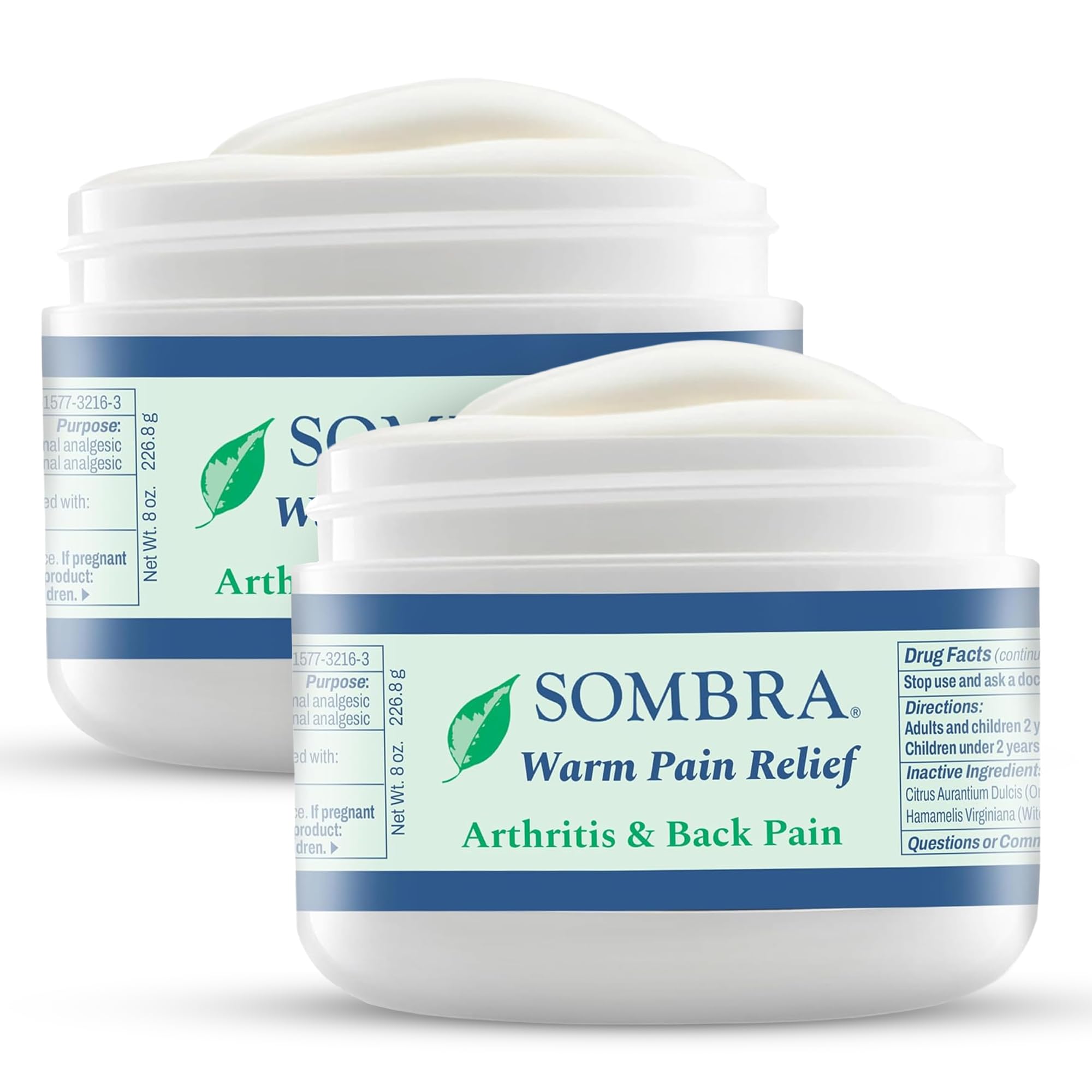 Sombra Warm Pain Relief Gel, Warm Relief for Arthritis and Chronic Pain Pre-Workout Muscle Rub Vegan Formula Free of Artificial Fragrances, Dyes, NSAIDs, Wax, Petroleum, Alcohol - 8oz (2 Pack) Sombra Au supplements