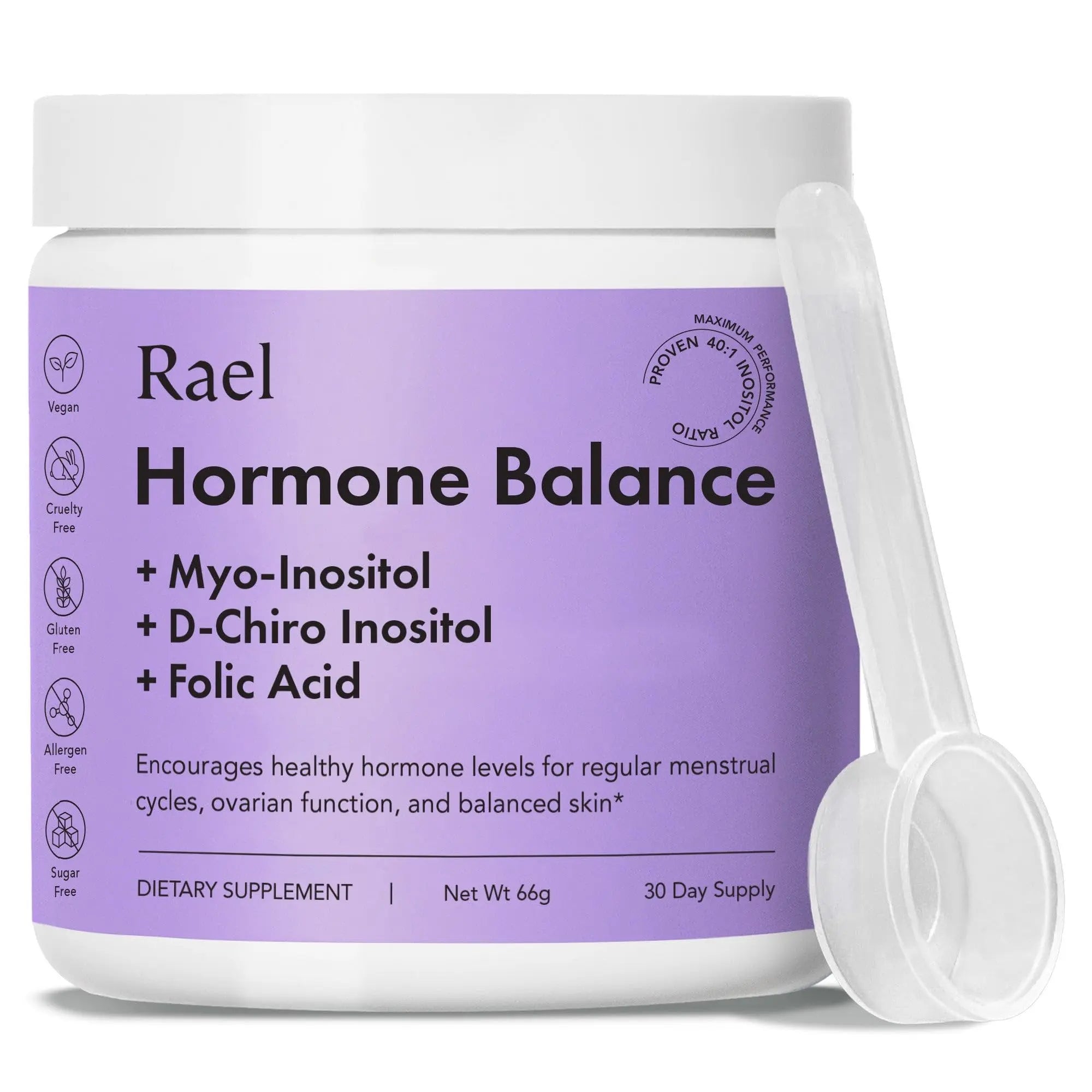 Rael Hormone Balance for Women, Myo Inositol Powder - Myo-Inositol & D-Chiro Inositol Rael Au supplements