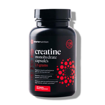 SMARTERNUTRITION Creatine Monohydrate Pills with 2500mg (2.5g) Per Serving, Vegan Capsules - Pre & Post Workout Recovery Support, Promotes Muscle Mass &. Endurance - 60 Count[30-Day Supply] SMARTERNUTRITION Au supplements