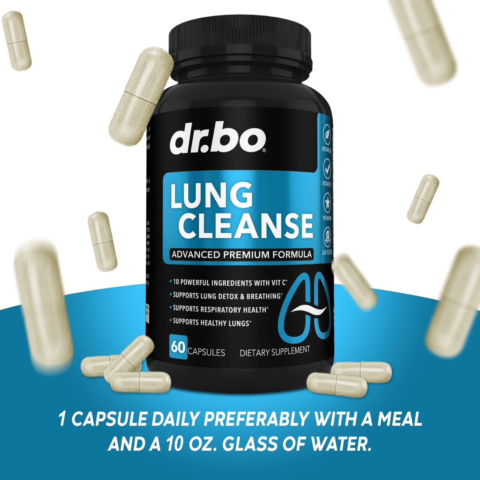 Lung Cleanse Support Supplement - Respiratory Supplements to Quit & Stop Smoking Aids - Herbal Detox for Lungs & Bronchial Health - Smokers Cleanser Breathe Aid for Mucus Clear Relief - 60 Capsules DR. BO Au supplements