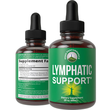 Lymphatic Drainage Drops. Sugar Free 7-in-1 Lymph Detox and Cleanse Support. Vegan Supplement with Echinacea, Red Clover Blossom, Burdock Root, Cleavers Herb, Licorice Root, and More! Peak Performance Au supplements