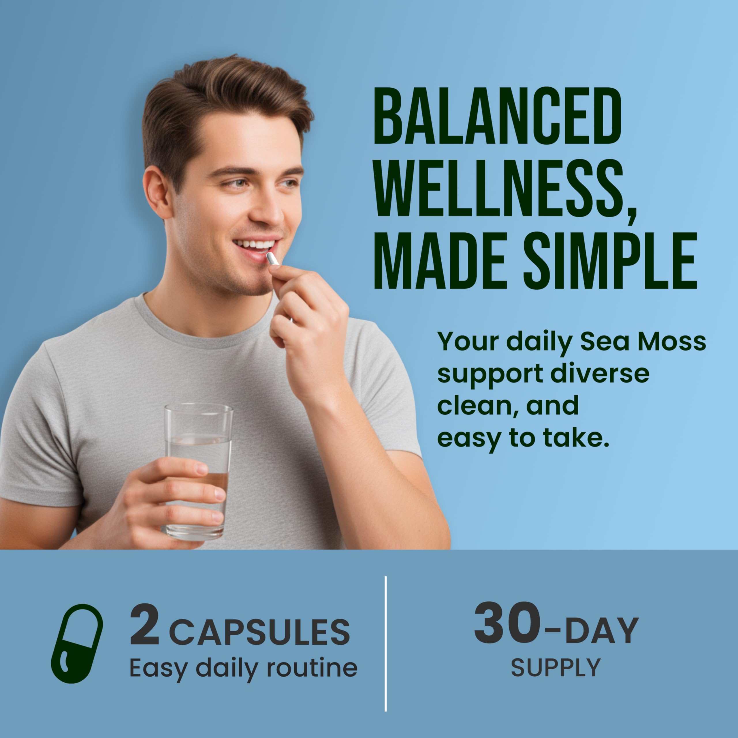 CHARMSVEDA Sea Moss Capsules with Ashwagandha, Bladderwrack & Burdock – Overall Wellness & Immune Support, Support Digestive & Gut Health* – 60 Vegan Capsules CHARMSVEDA Au supplements