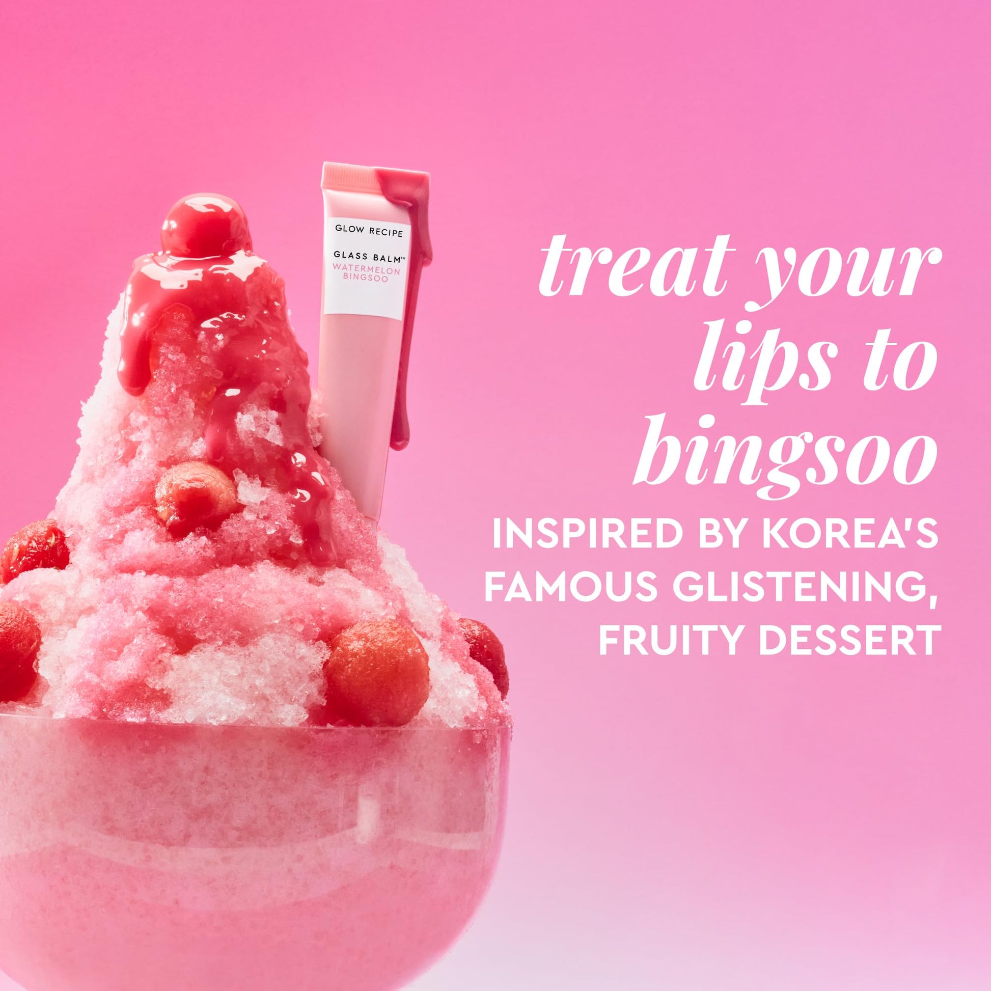 Glow Recipe Glass Balm Lip Treatment - 12Hr Hydrating Lip Balm & Moisturizer with Hyaluronic Acid to Smooth, Plump & Protect from Dryness - Sheer Soft Pink Tint, Watermelon Bingsoo (15 ml) Glow Recipe Au supplements