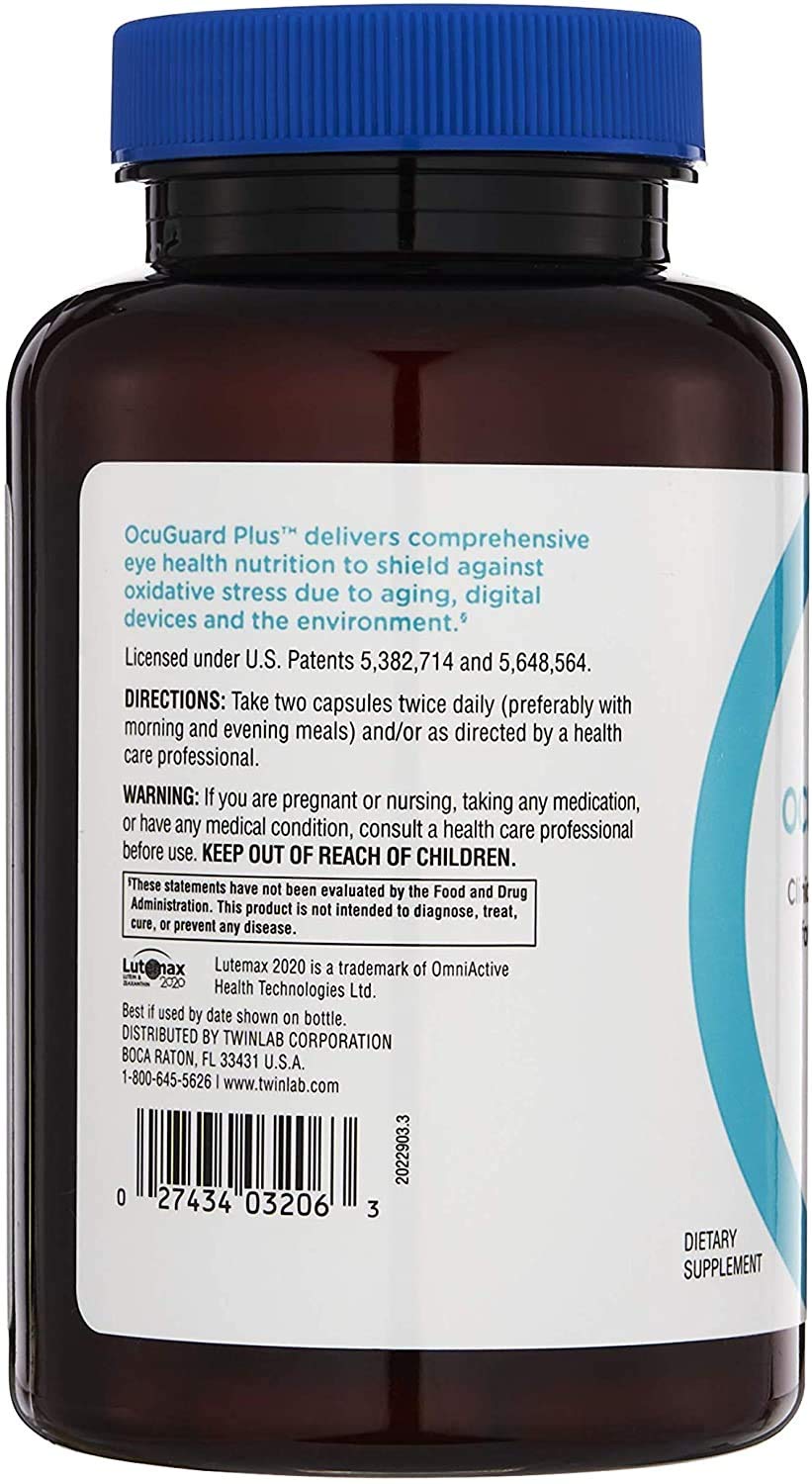 Twinlab Ocuguard Plus - Eye Supplement with Zinc, Vitamin A, C & D - 60 Veggie Capsules Twinlab Au supplements