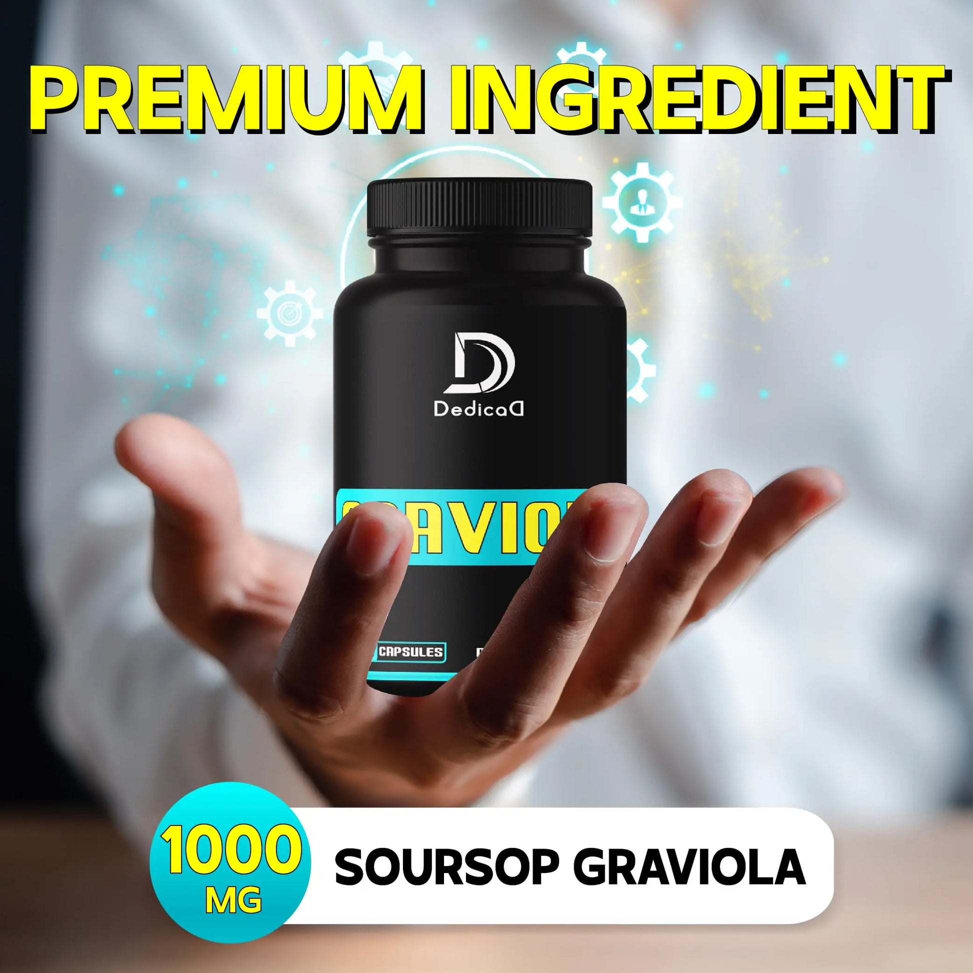 Soursop Graviola Leaves Capsules - Soursop Fruit Advanced - 210 Counts for 105 Servings DEDICAD Au supplements