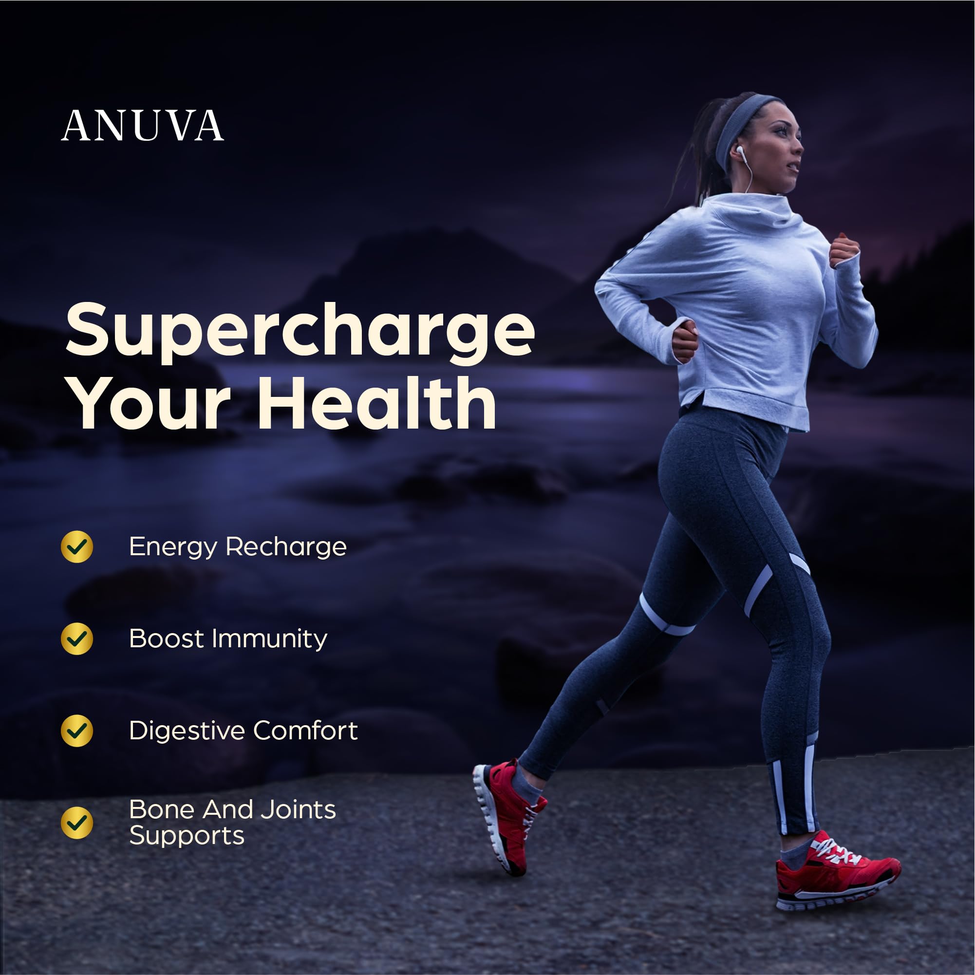 Anuva 16-in-1 Sea Moss Capsules | Black Seed Oil, Ashwagandha, with Vitamin C, D3, Turmeric, Burdock, Bladderwrack & Multi-Minerals | Immune, Skin, Joint & Energy Support | 60 Veggie Capsules Anuva Au supplements