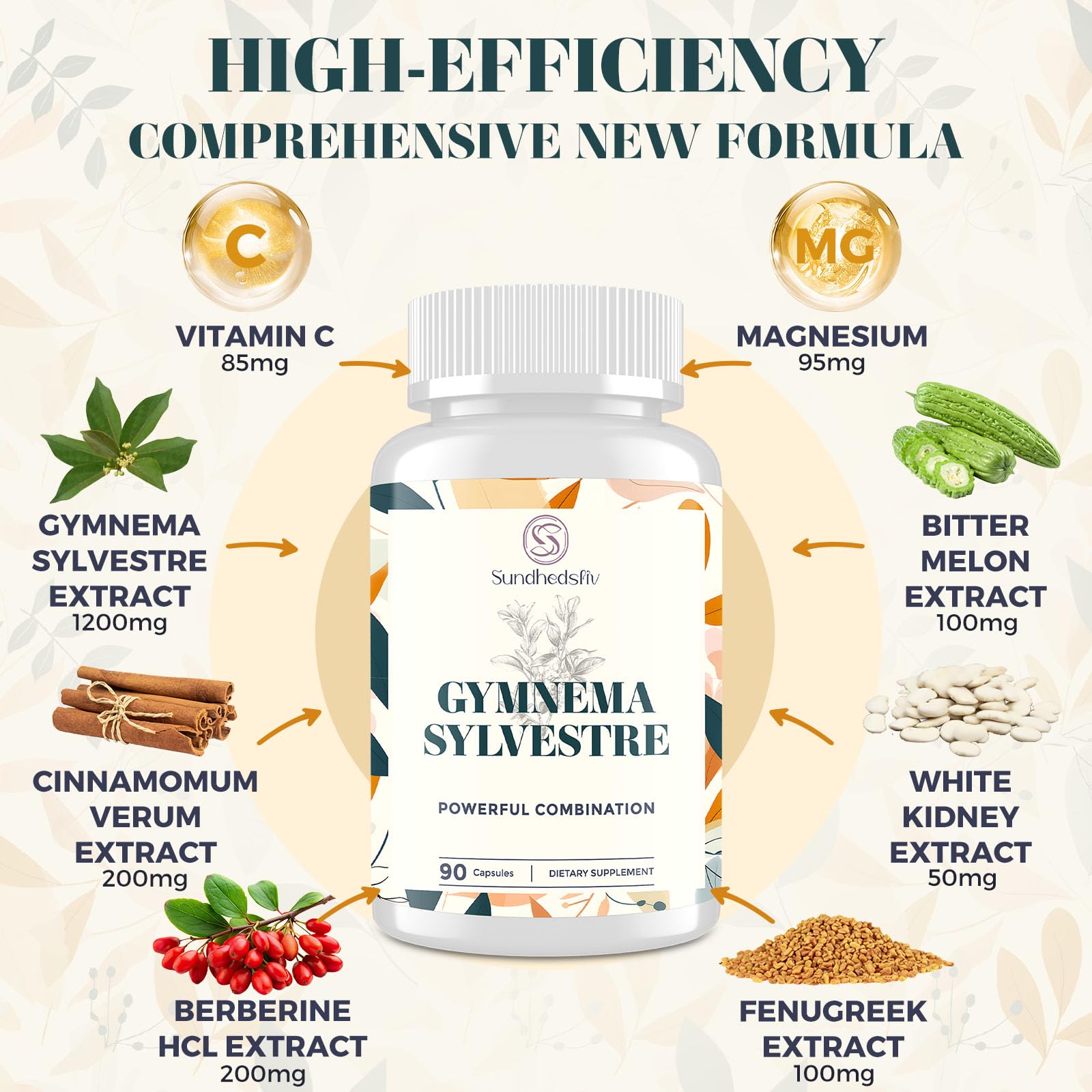 Sundhedsliv 16 in 1 Blxxd Sugr Effective Gymnema Sylvestre Supplement 2100MG | with Berberine, Cinnamon, Bitter Melon | Vitamins, Magnesium & Chromium | 2Pack Sundhedsliv Au supplements