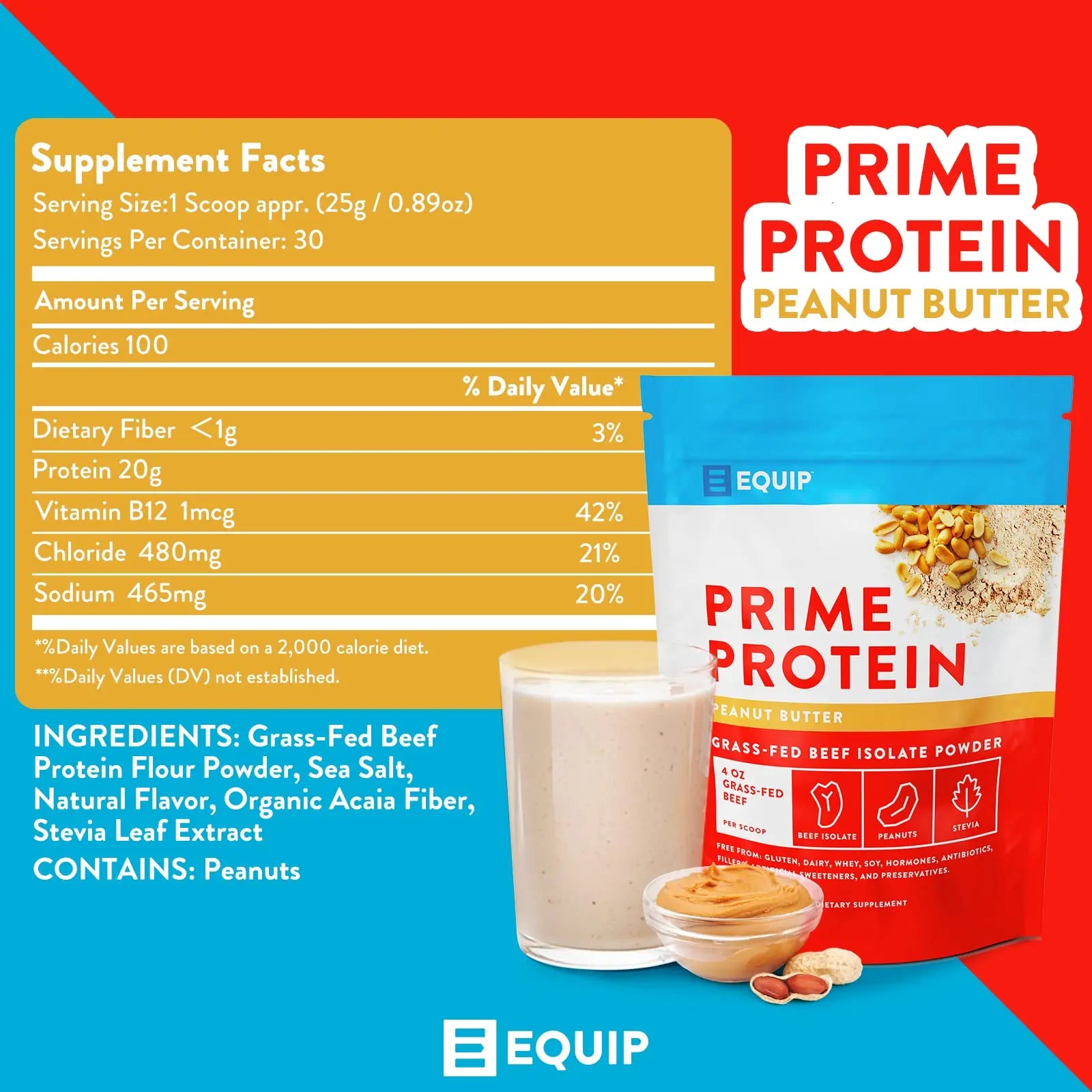 Equip Foods Prime Protein - Grass Fed Beef Protein Powder Isolate - Paleo and Keto Friendly Equip Au supplements