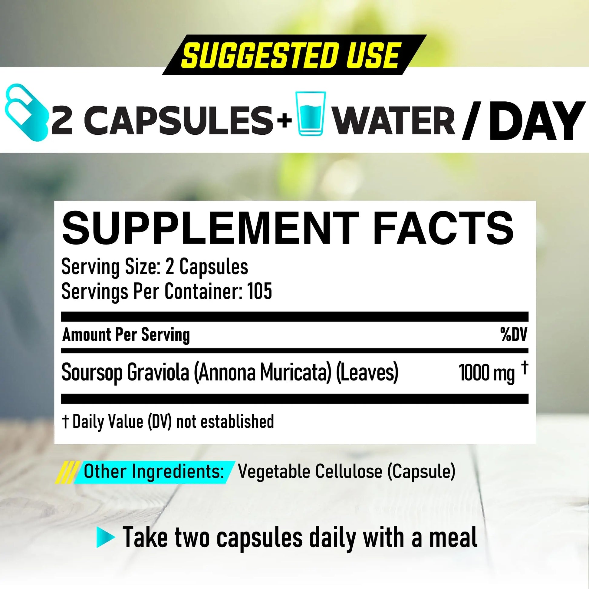Soursop Graviola Leaves Capsules - Soursop Fruit Advanced - 210 Counts for 105 Servings DEDICAD Au supplements