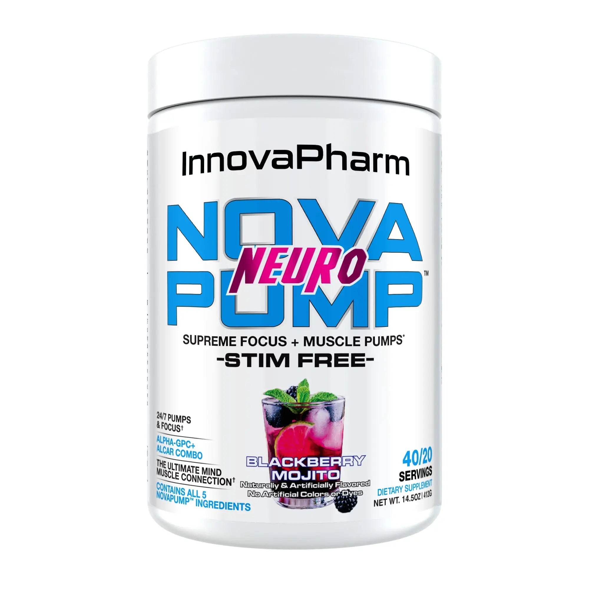 InnovaPharm NOVAPUMP Neuro (BlackBerry Mojito) Powder - 14.5 Ounces InnovaPharm Au supplements