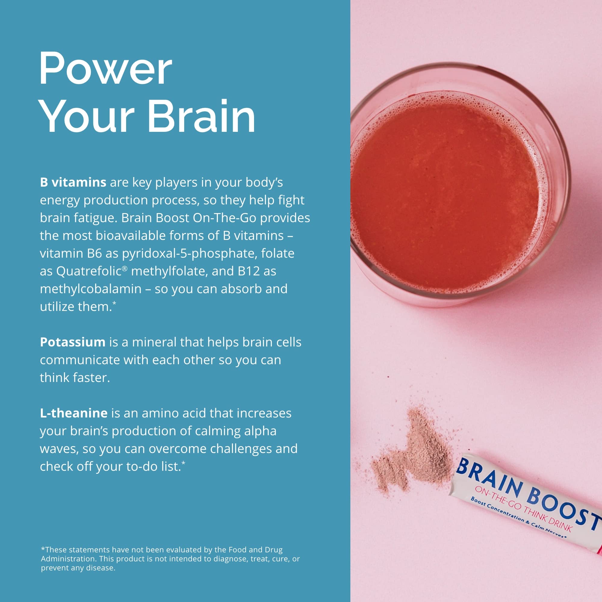 BRAINMD Dr Amen Brain Boost On The Go - 10 Packets, Berry Flavor - Nootropic Drink Powder, Promotes Focus, Clarity & Mental Energy - Caffeine Free, Gluten Free - 10 Servings BRAINMD Au supplements