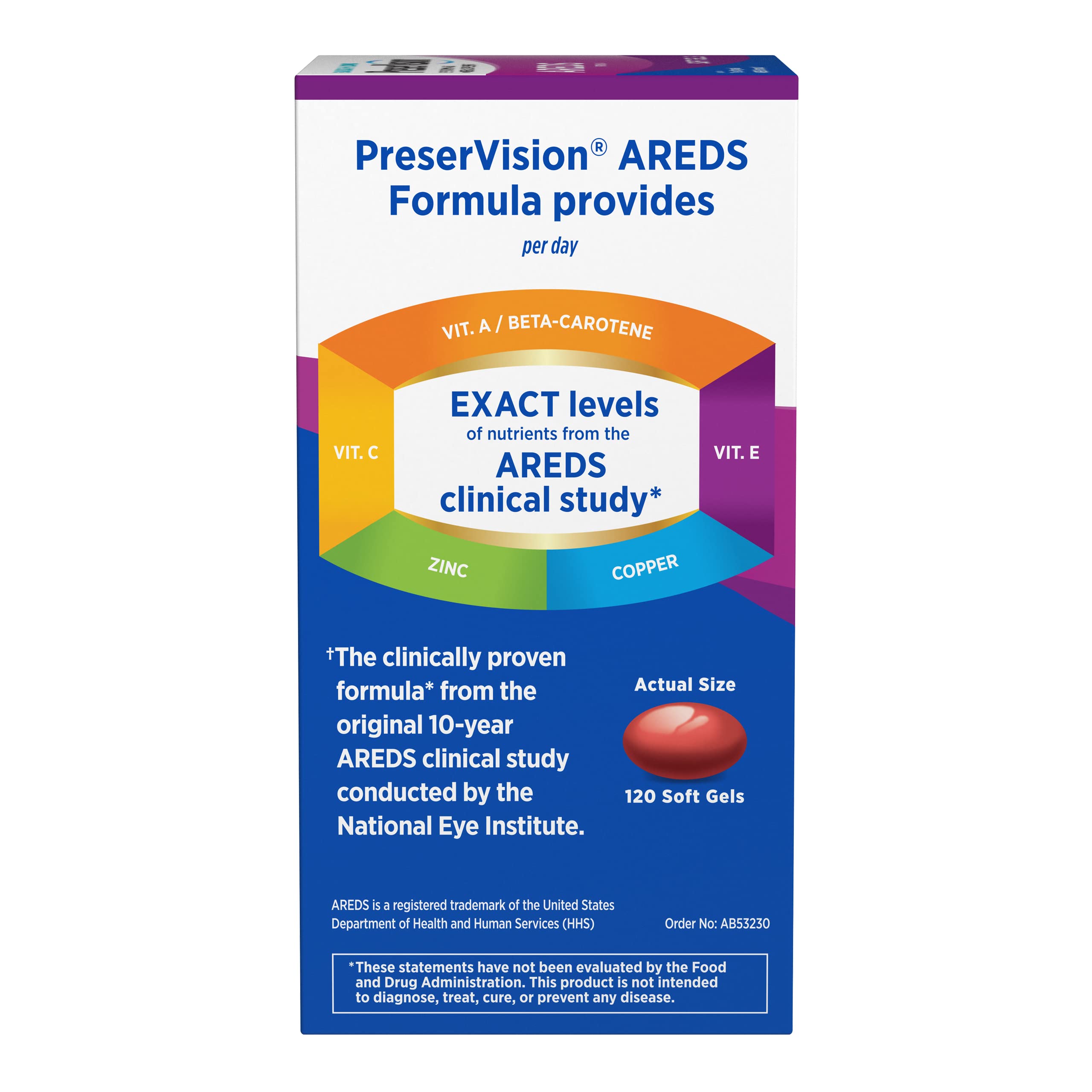 PreserVision AREDS Eye Vitamins, #1 Eye Doctor Recommended Brand, Multivitamin with Copper, Vitamin A, C & E, Zinc Supplements, 120 Softgels PreserVision Au supplements