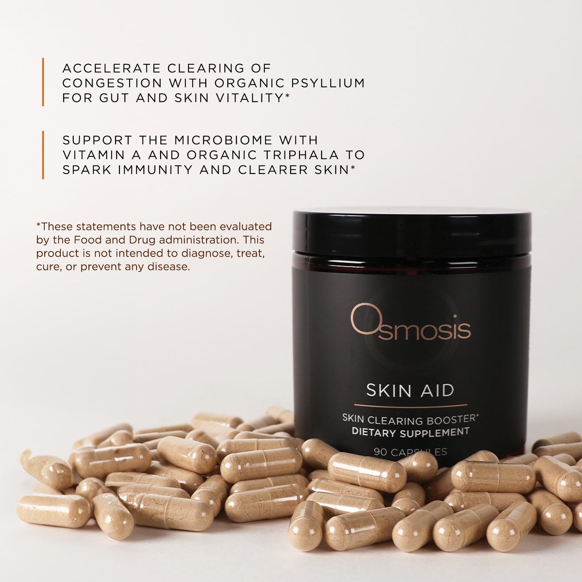 OSMOSIS Skin Aid Daily Supplement, Microbiome and Immunity Support, Vitamin A, for Acne and Blemish Prone Skin, 90 Count OSMOSIS Au supplements