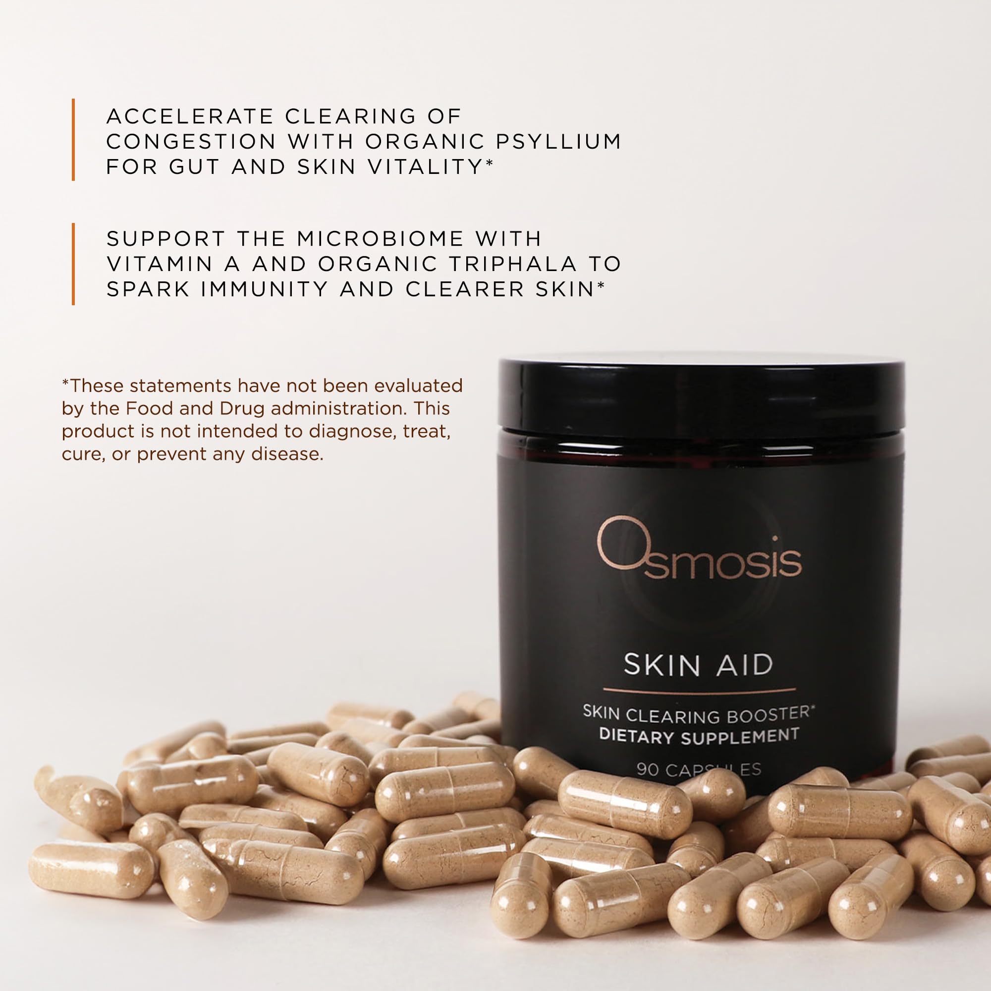 OSMOSIS Skin Aid Daily Supplement, Microbiome and Immunity Support, Vitamin A, for Acne and Blemish Prone Skin, 90 Count OSMOSIS Au supplements