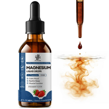 Liquid Magnesium Glycinate Drops for Nighttime Sleep & Calm Support, Triple Chelated Magnesium Complex with L-Theanine & GABA, Pre-Dissolved Liquid for Gentle Absorption, Strawberry Flavor, 2 Fl Oz iMATCHME Au supplements