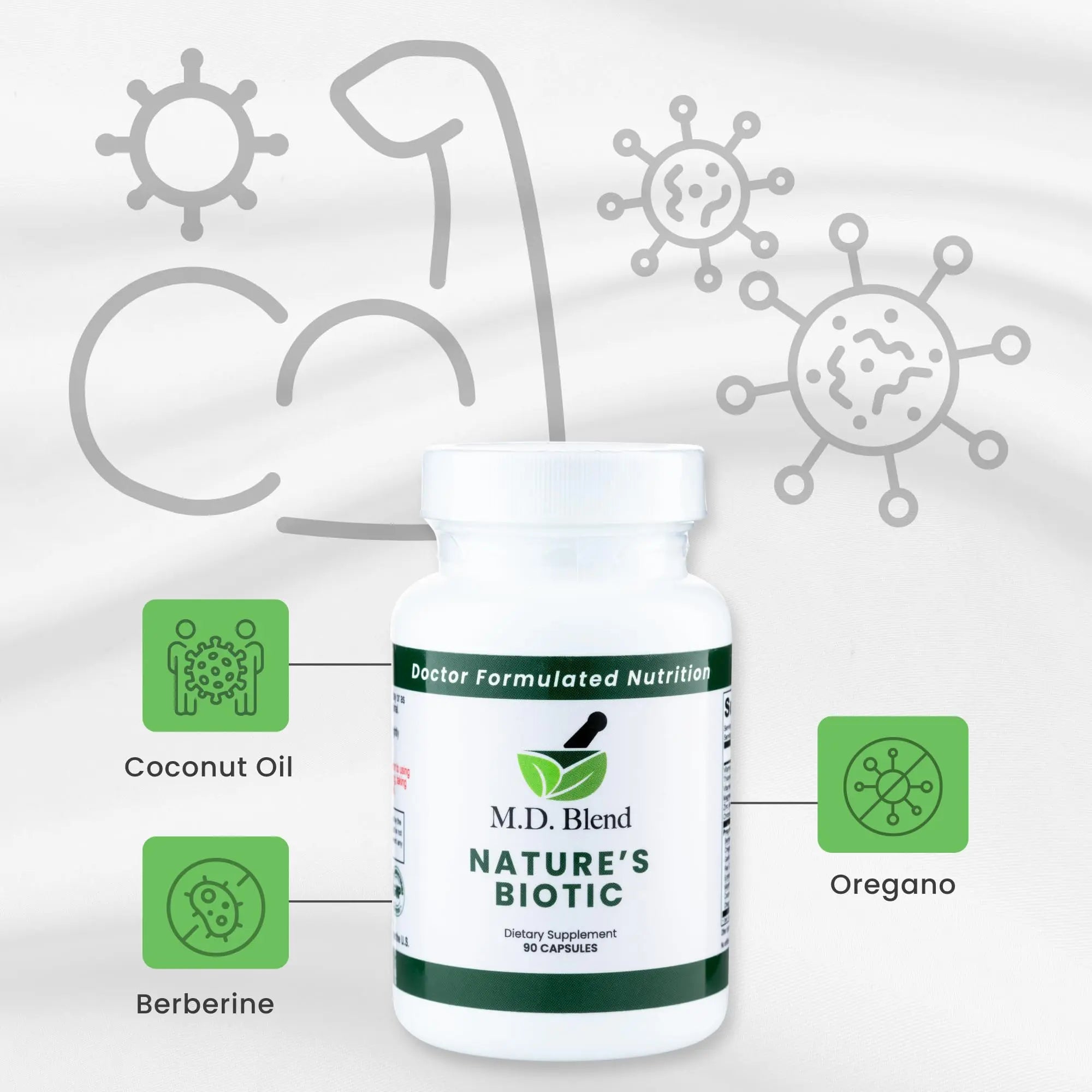 M.D. Blend Nature’s Biotic & Allergy Expert Bundle for Immune Support, Seasonal Allergy Relief, Respiratory Wellness, Quercetin and Bromelain, NAC Nettle Root Vitamins & Minerals Plant-Based Capsules M.D. Blend Au supplements