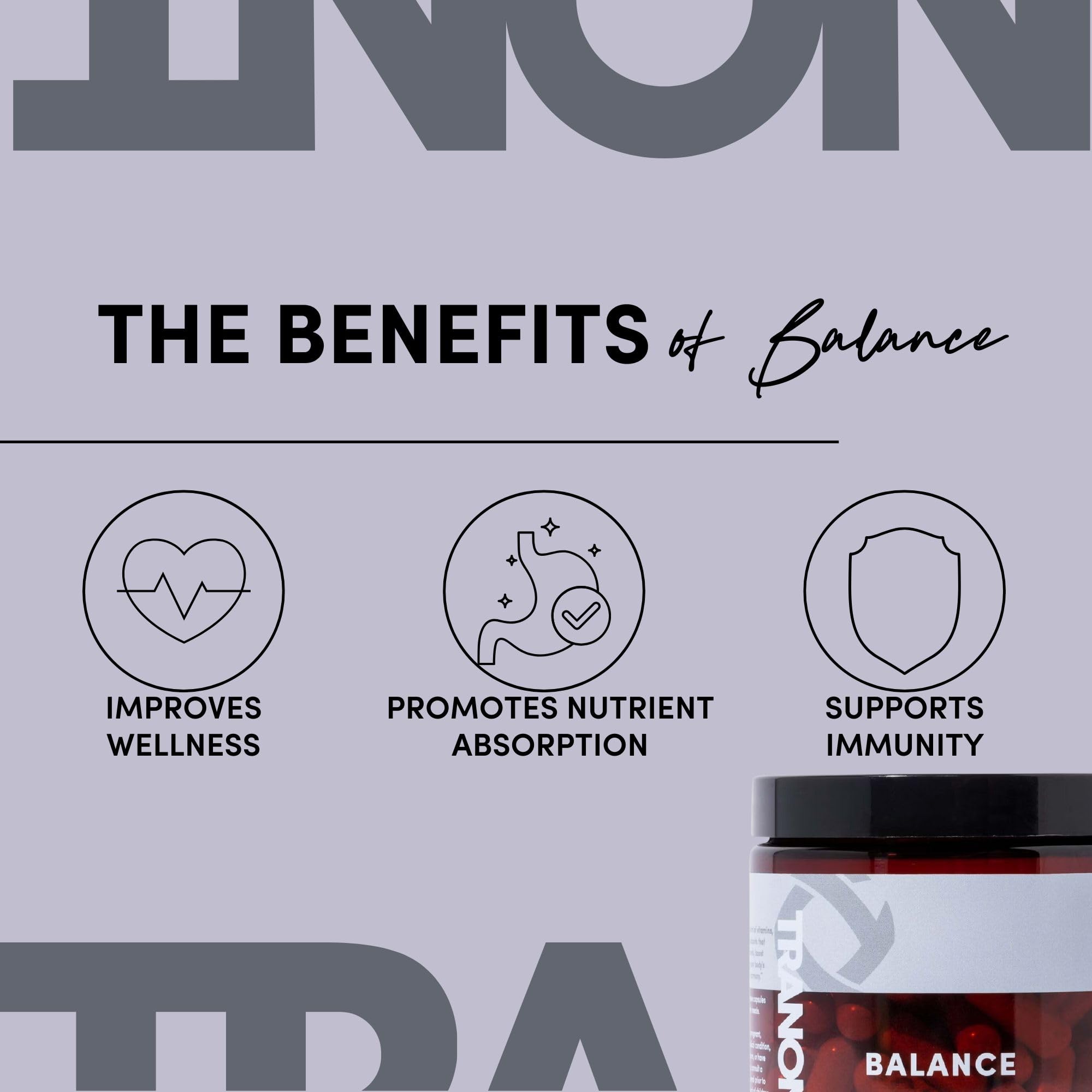 Tranont Balance | 90 Count | Multi-Mineral & Vitamin Capsules for Adults | Vitamin C, A, and E Magnesium, Zinc, Calcium, and Iodine | Boosts Immunity, Energy, and Digestion | Gluten Free, Vegetarian Tranont Au supplements