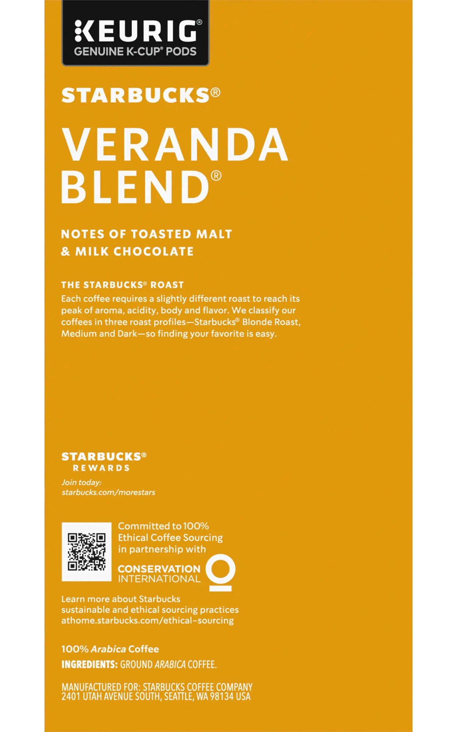 Starbucks Veranda Blend Coffee K-Cups,4/24 Pack-96 K-Cups Starbucks Au supplements