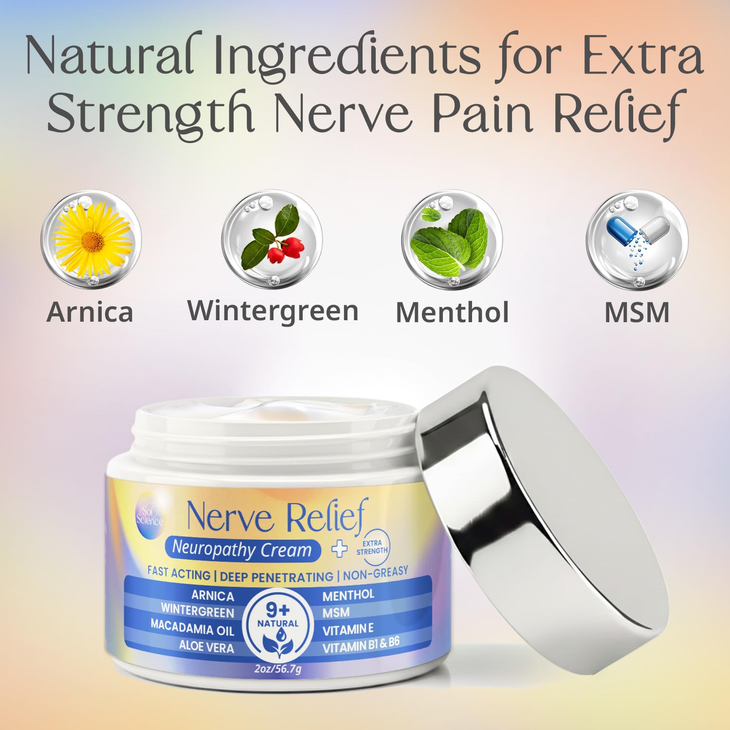 PURPLE CANYON Nerve Pain Relief Cream for Neuropathy – for Feet & Legs | MSM, Arnica, Alpha Lipoic Acid | Fast-Absorbing, Non-Greasy Formula | 2 oz PURPLE CANYON Au supplements