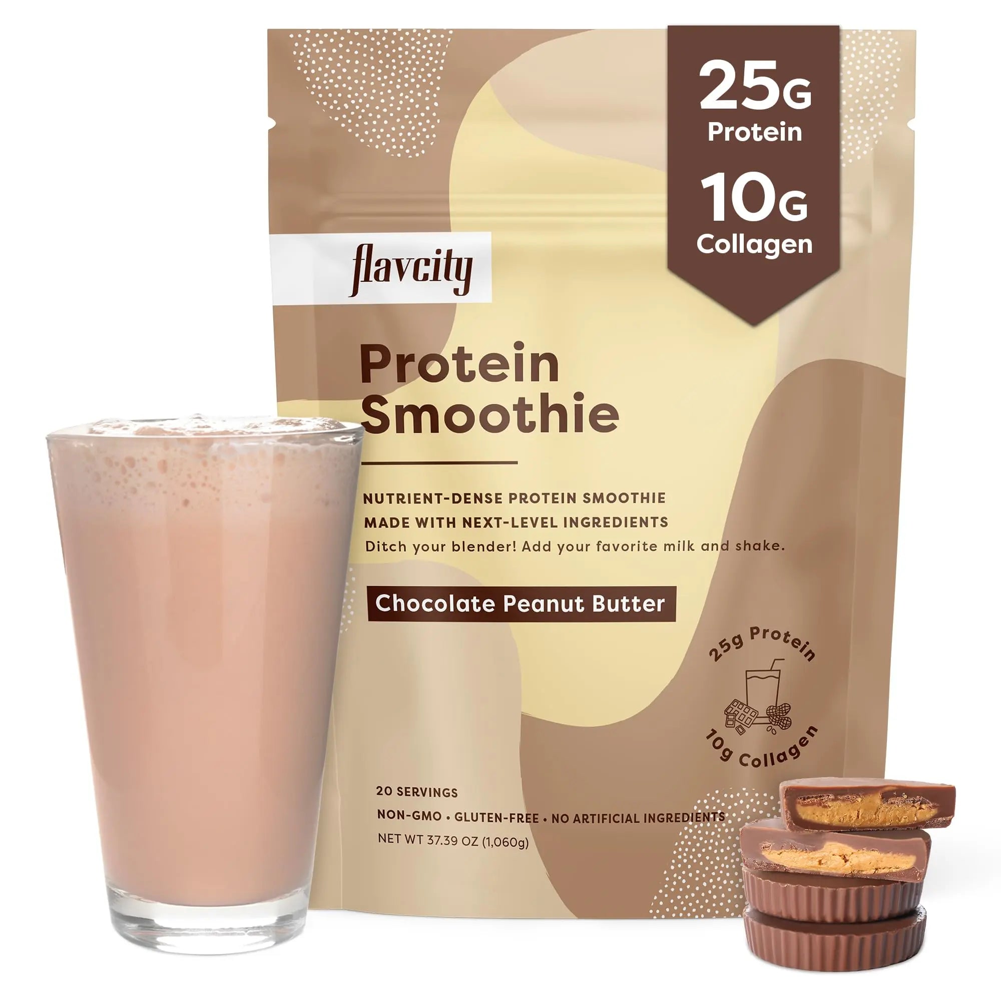 FlavCity Protein Powder Smoothie, Chocolate Peanut Butter - 100% Grass-Fed Whey Pro FlavCity Au supplements