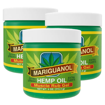Mariguanol Extra Strong Muscle Rub Gel with Hemp Oil, Menthol & Camphor – Cooling, Fast-Absorbing Topical Gel for Post-Workout Active Lifestyles – Net Wt. (4 Ounce (Pack of 3)) MARIGUANOL Au supplements
