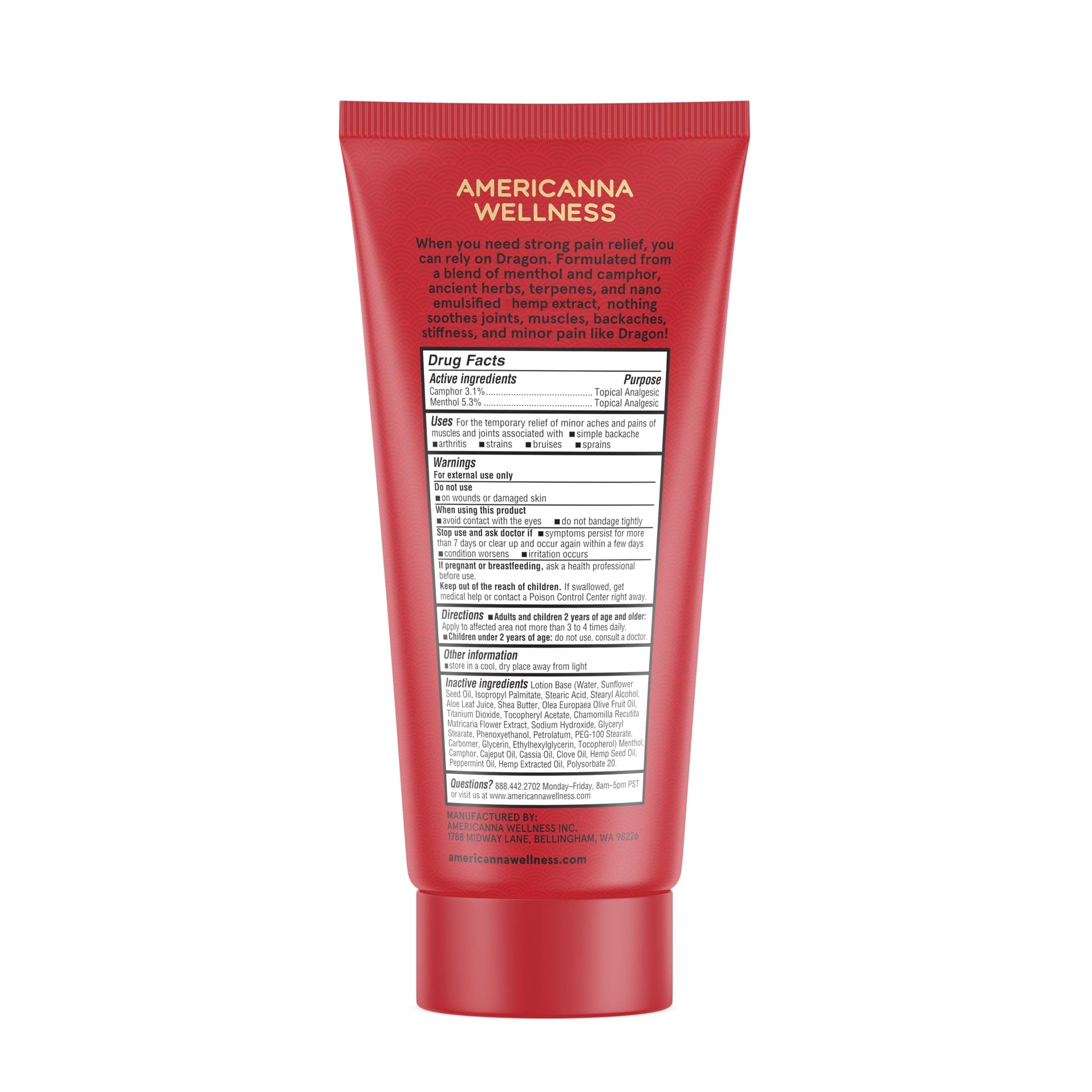 Americanna Wellness Dragon Lotion 3.4oz Regular Red Americanna Wellness Au supplements
