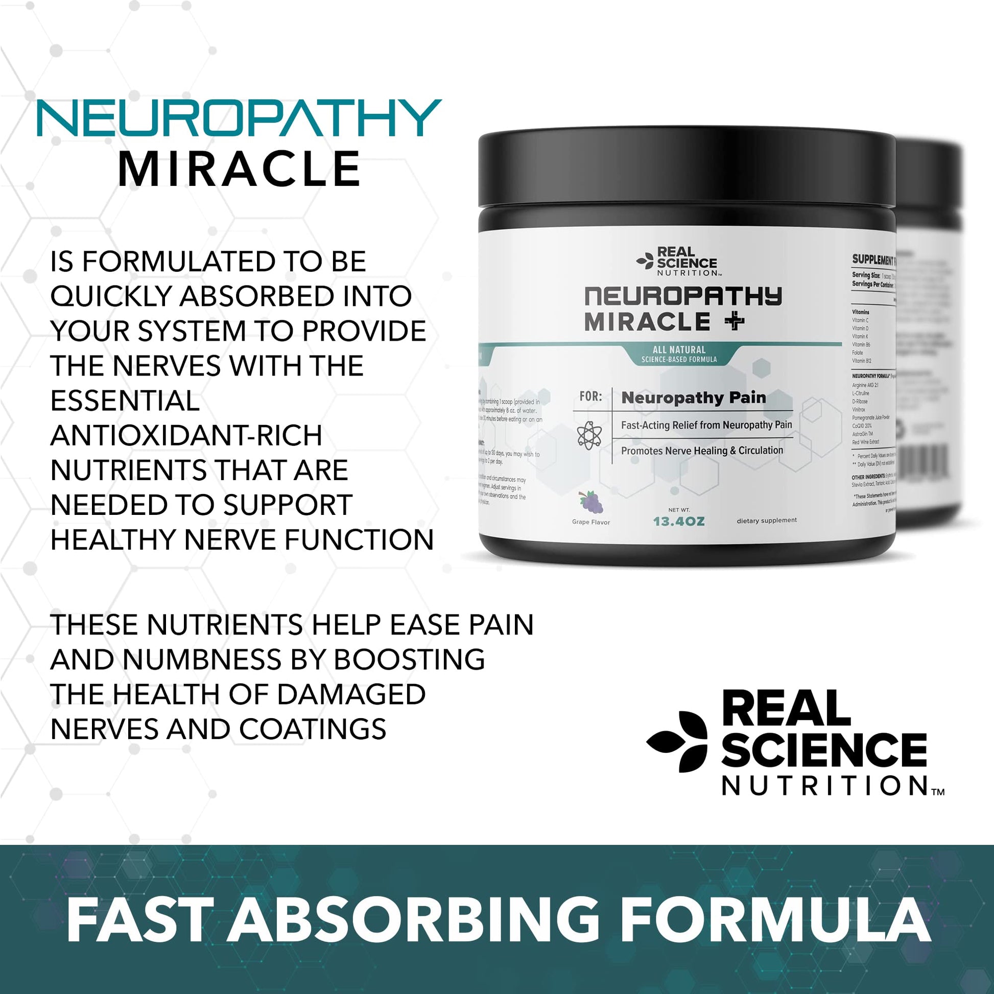 Real Science Nutrition Offers Neuropathy Miracle a Natural Powder Supplement to Improve Circulation and Provide Relief for Neuropathy Real Science Nutrition Au supplements