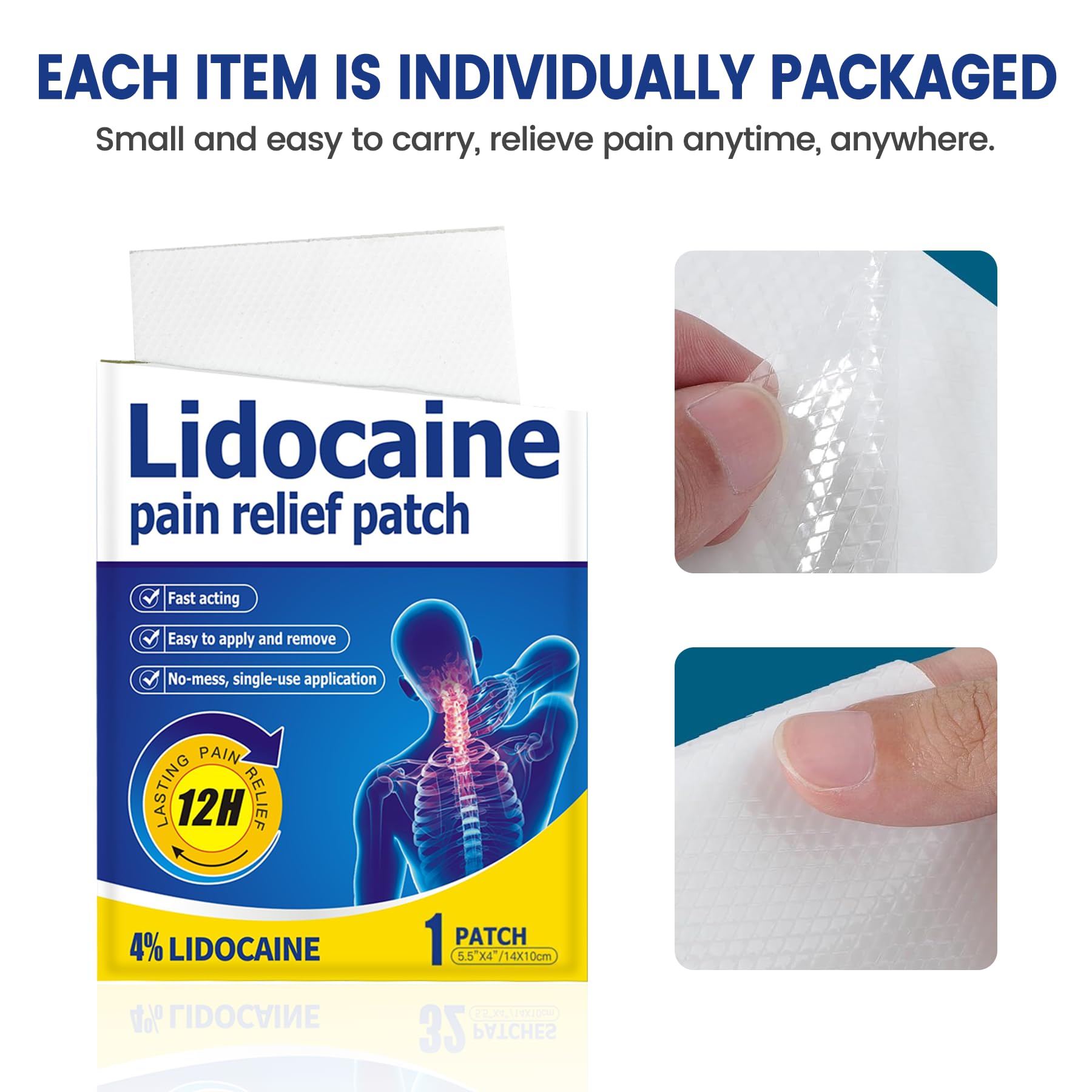 ENERIDEA Lidocaine Gel Pain Relief Patch for Sensitive Skin - Breathable & Hypoallergenic, Flexible Adhesion for Daily Muscle & Joint Comfort - 12 Hour Pain Relief (32 Patches) ENERIDEA Au supplements