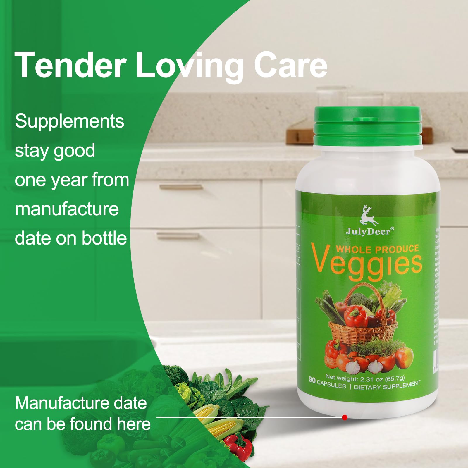 Fruit and Veggies Supplement Ingredients Natural – 4 Bottles 360 Total Vegetarian Capsules | Balance of Natural 16+18 Whole Fruits & Veggies Blend | Fresh Superfood Formula with Vitamins and Minerals JulyDeer Au supplements
