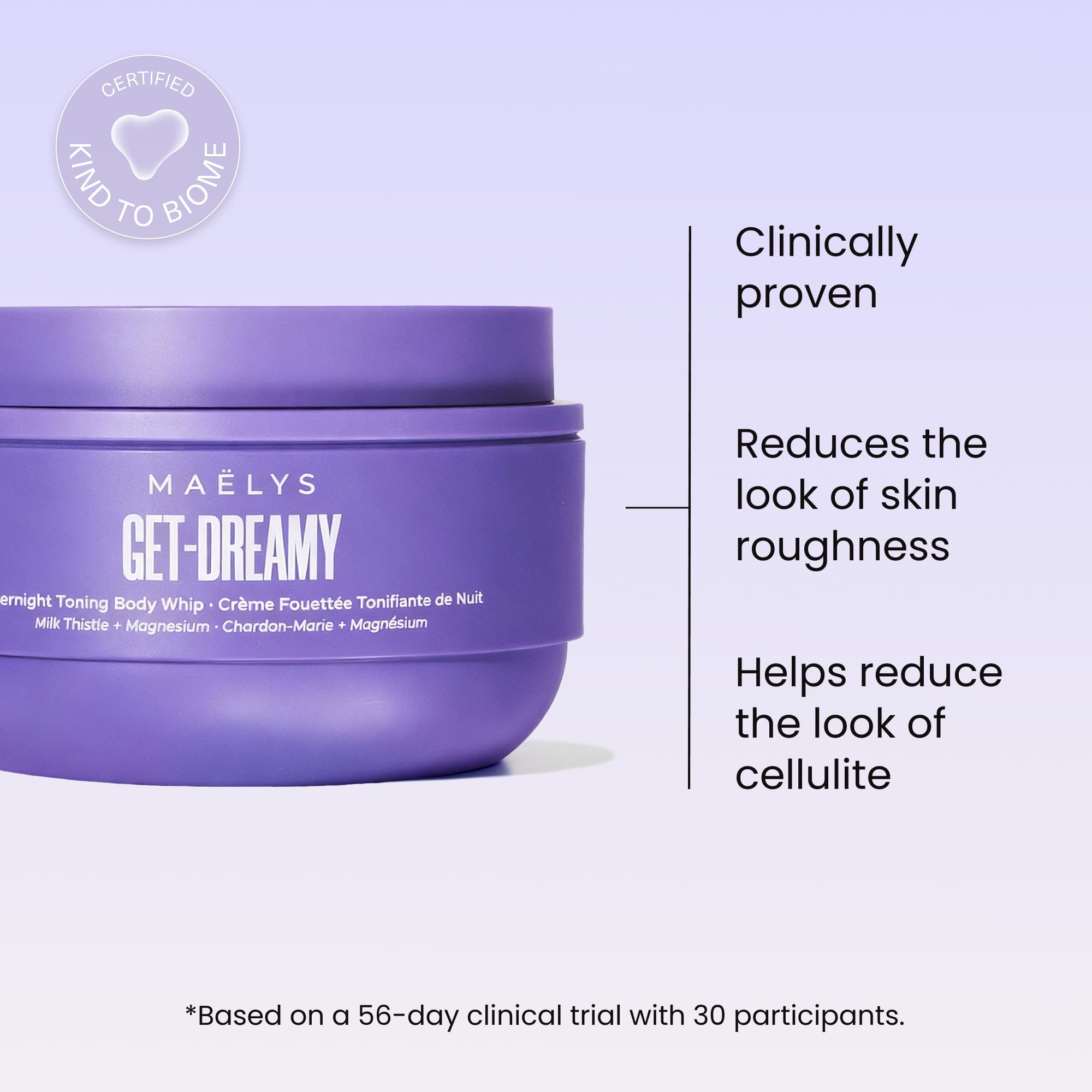 MAËLYS GET-DREAMY Overnight Toning Whip - Cellulite Cream & Skin Tightening Support with Milk Thistle + Uva-Ursi