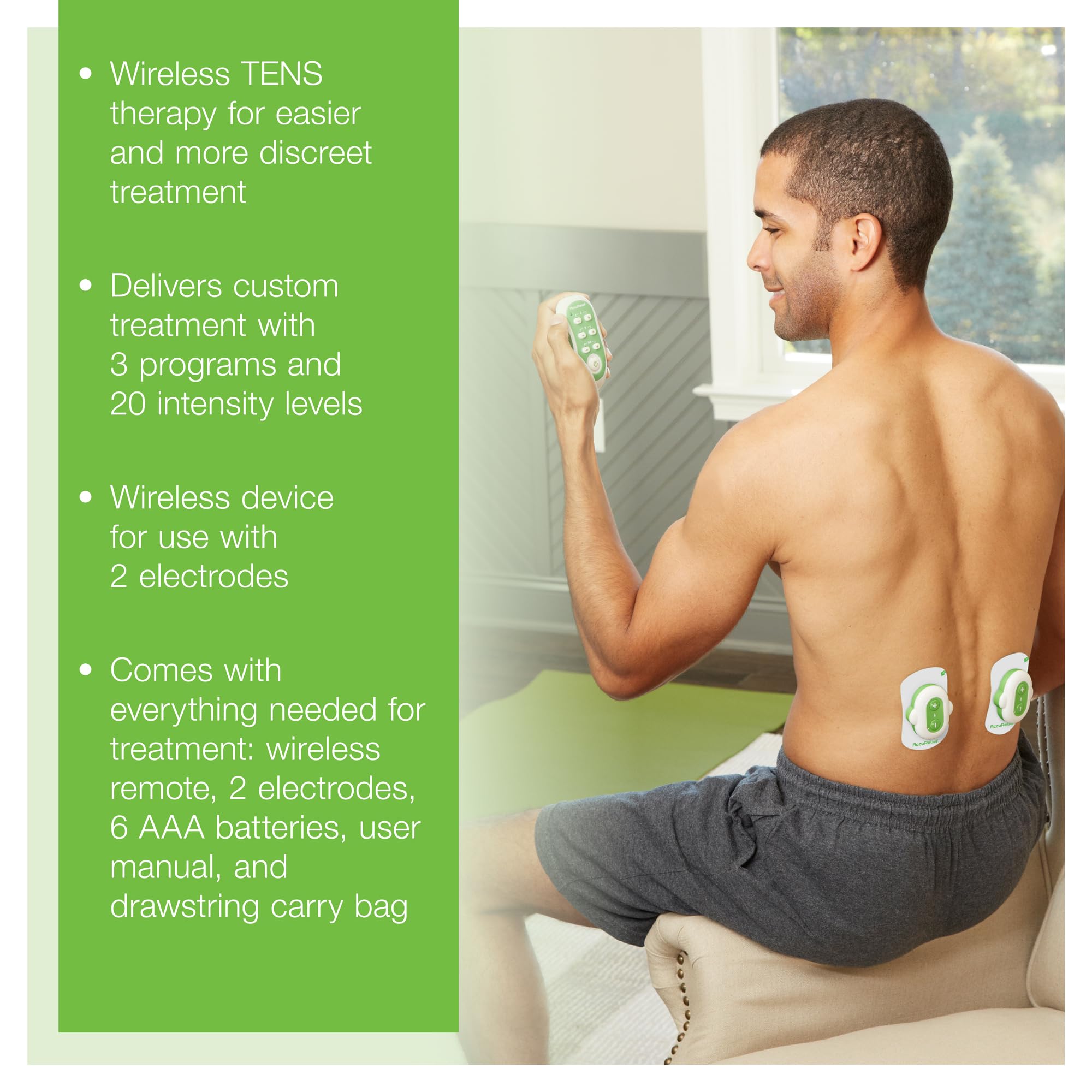AccuRelief Wireless TENS Unit with Remote Control, TENS Pain Relief Device and Muscle Stimulator, for Back Pain, Neck Pain, Arm and Leg Pain AccuRelief Au supplements