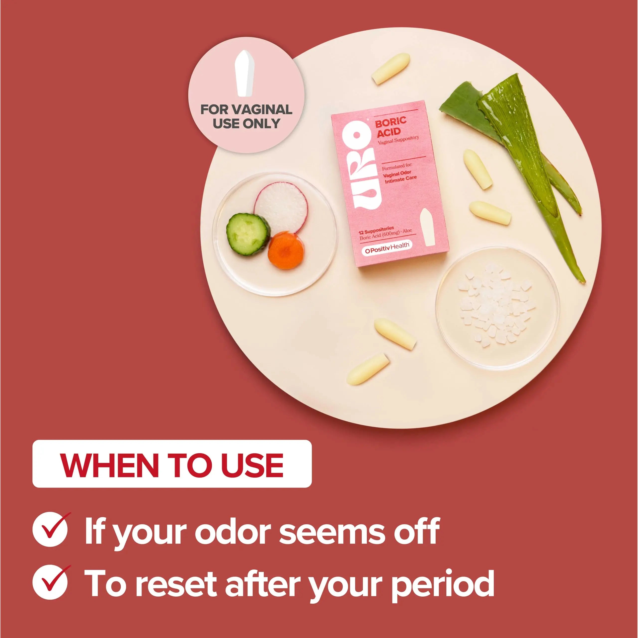 O Positiv URO Vaginal Probiotic and URO Boric Acid Vaginal Suppository Bundle O Positiv Au supplements