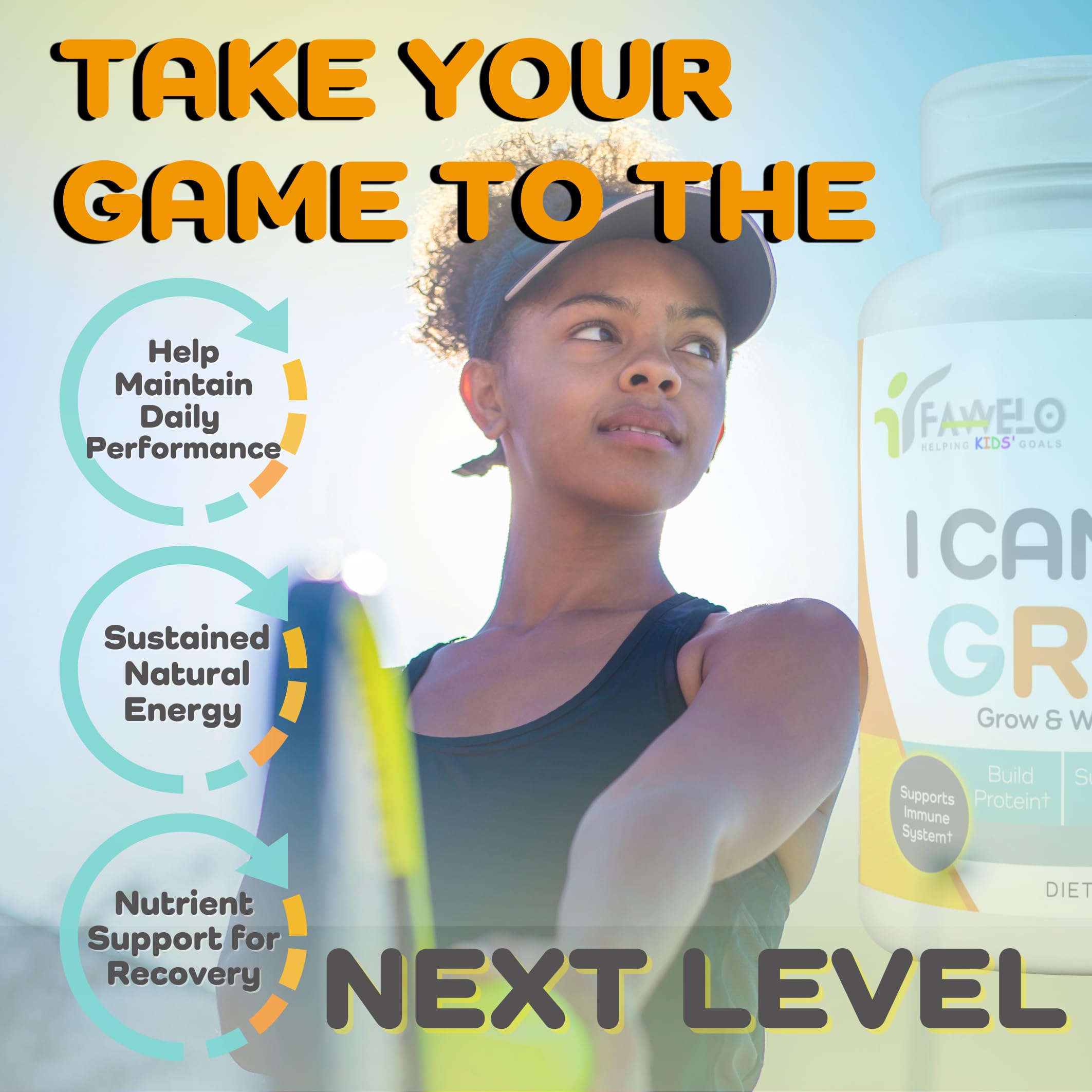 Fawelo I Can Grow (2 Pack) - for Kids 10+ and Teens | Enhances Natural Development | Strength Bone, Muscle & Joints | Immunity & Overall Health | Transparent Ingredients | Made in the USA Fawelo Au supplements