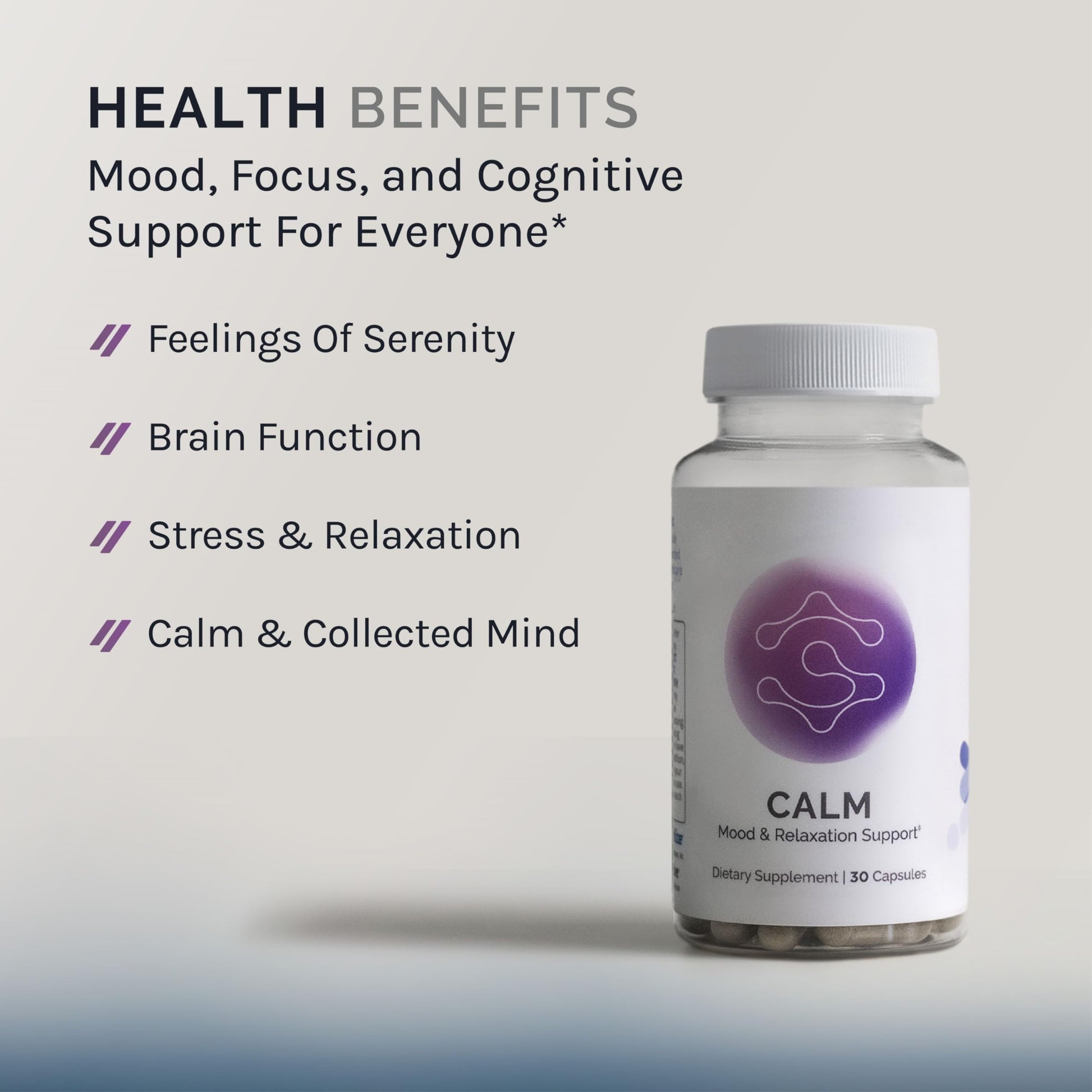 InfiniWell Calm - Mood & Cognitive Support Supplement for Adults with L-Theanine, Bacopa monnieri & DHH-B - Supports Relaxation, Focus & Mental Clarity (30 Capsules) InfiniWell Au supplements