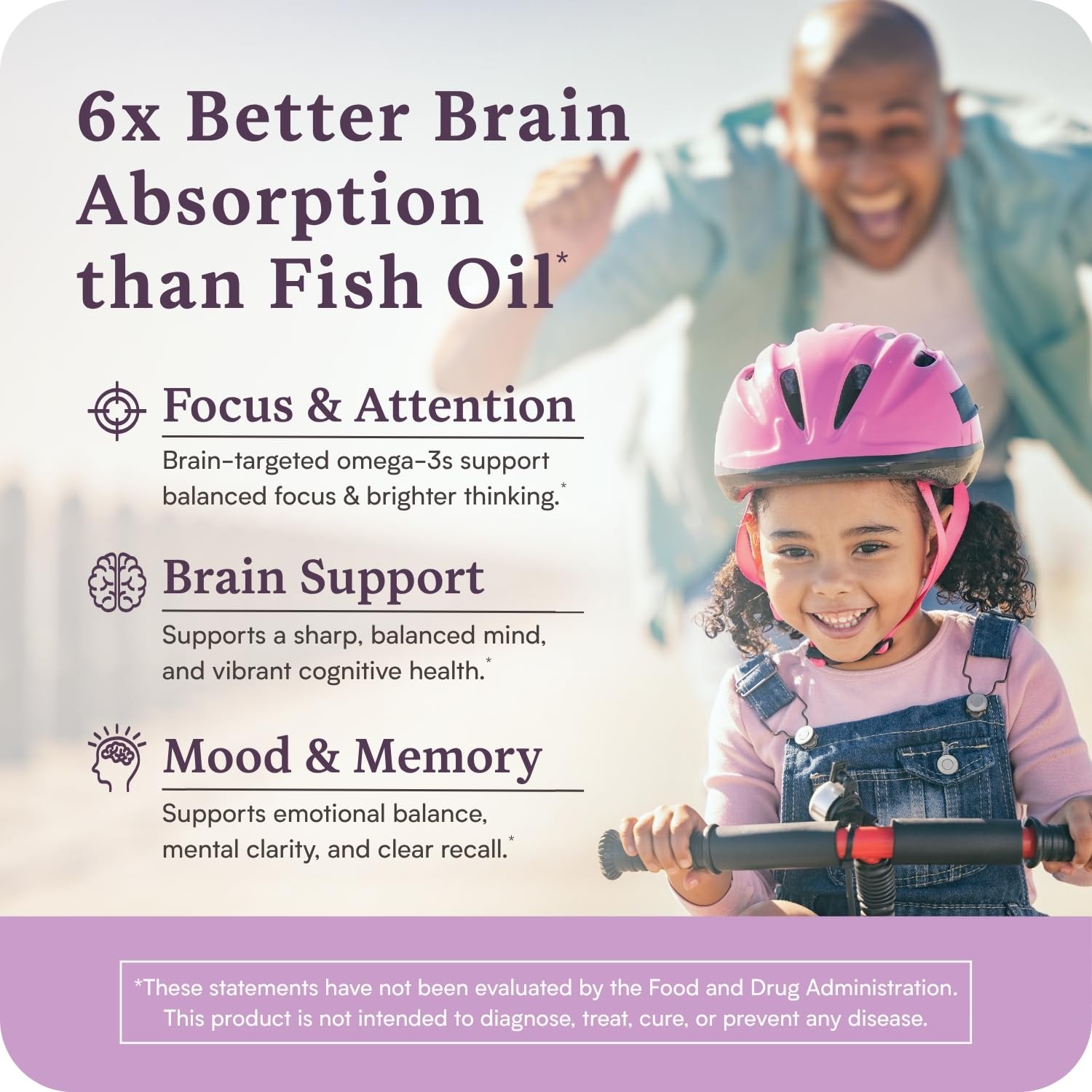 Omega w/LYSOVETA LPC | EPA & DHA Supplements for Brain Health | Focus, Attention, Memory, & Mood | 6X Higher Absorption Than Fish Oil | Omega-3 Fatty Acid Supplements | Highest Potency LPC-DHA Accentrate Au supplements