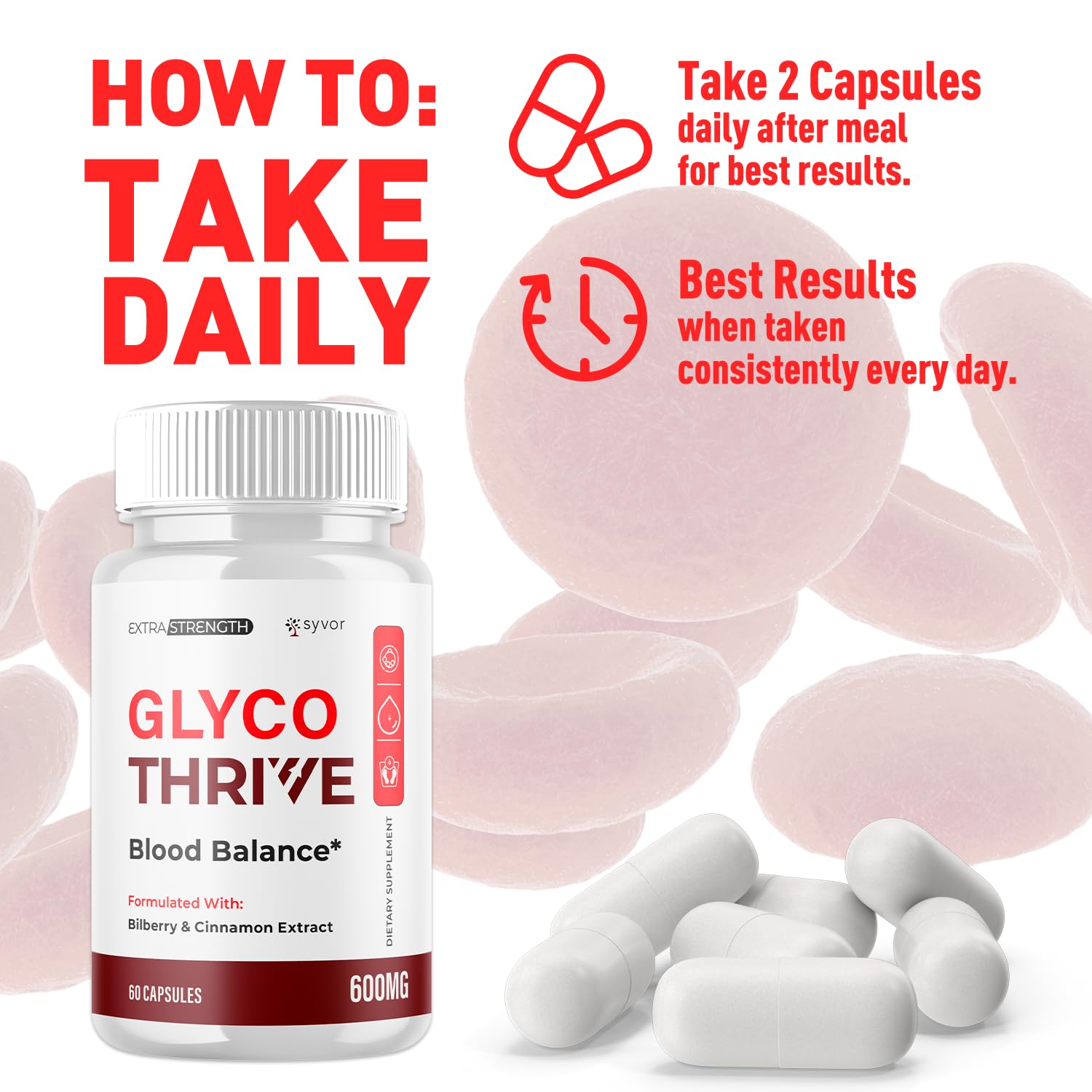 (2 Pack) Glyco Thrive Capsules, Official GlycoThrive Glycogen Support Pills with All Natural Ingredients, Advanced Formula Health Supplement with Max Strength Vitamins for Women & Men (120 Capsules) Syvor Au supplements