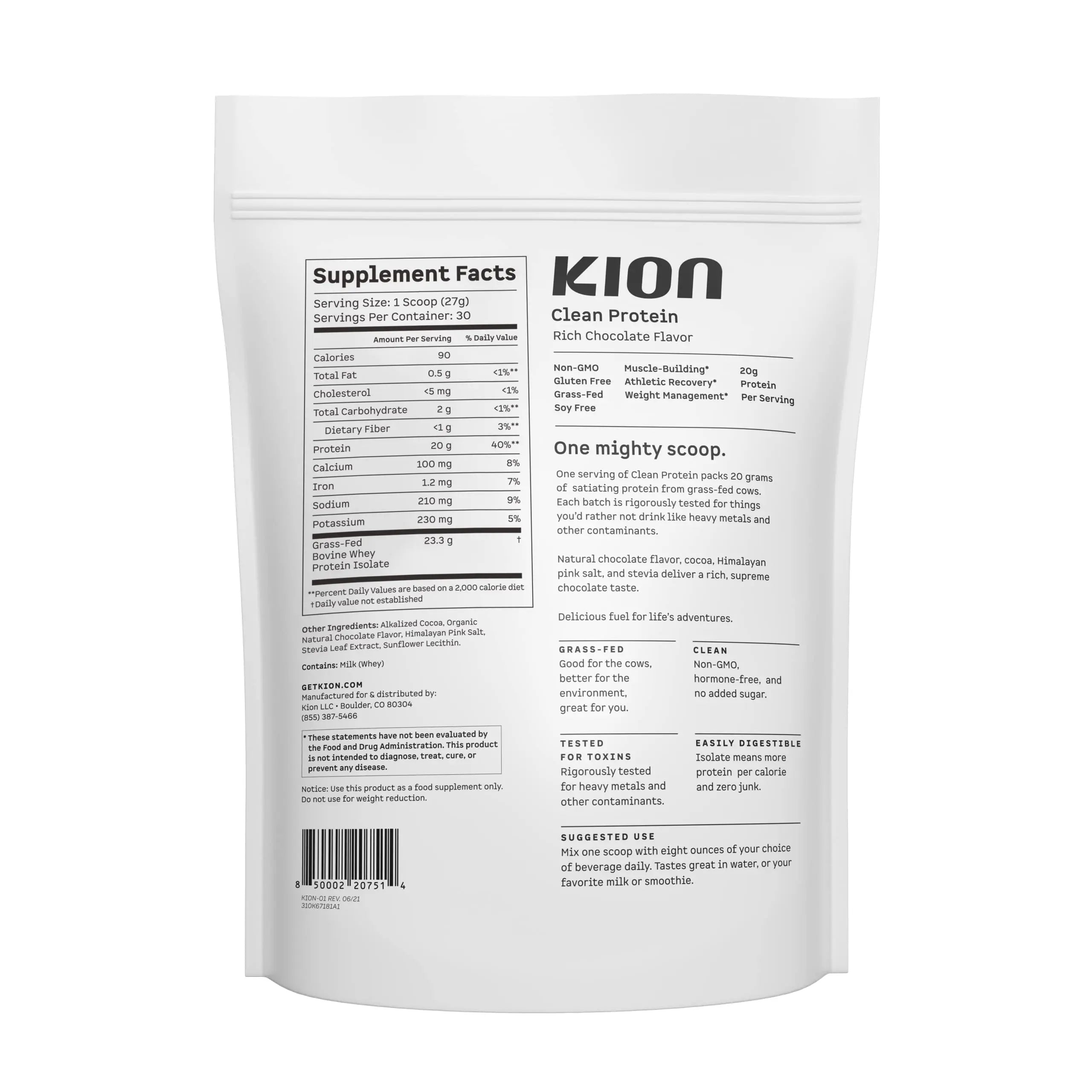 Kion Clean Protein | Grass-Fed & Pasture-Raised Whey Isolate Protein Powder Kion Au supplements