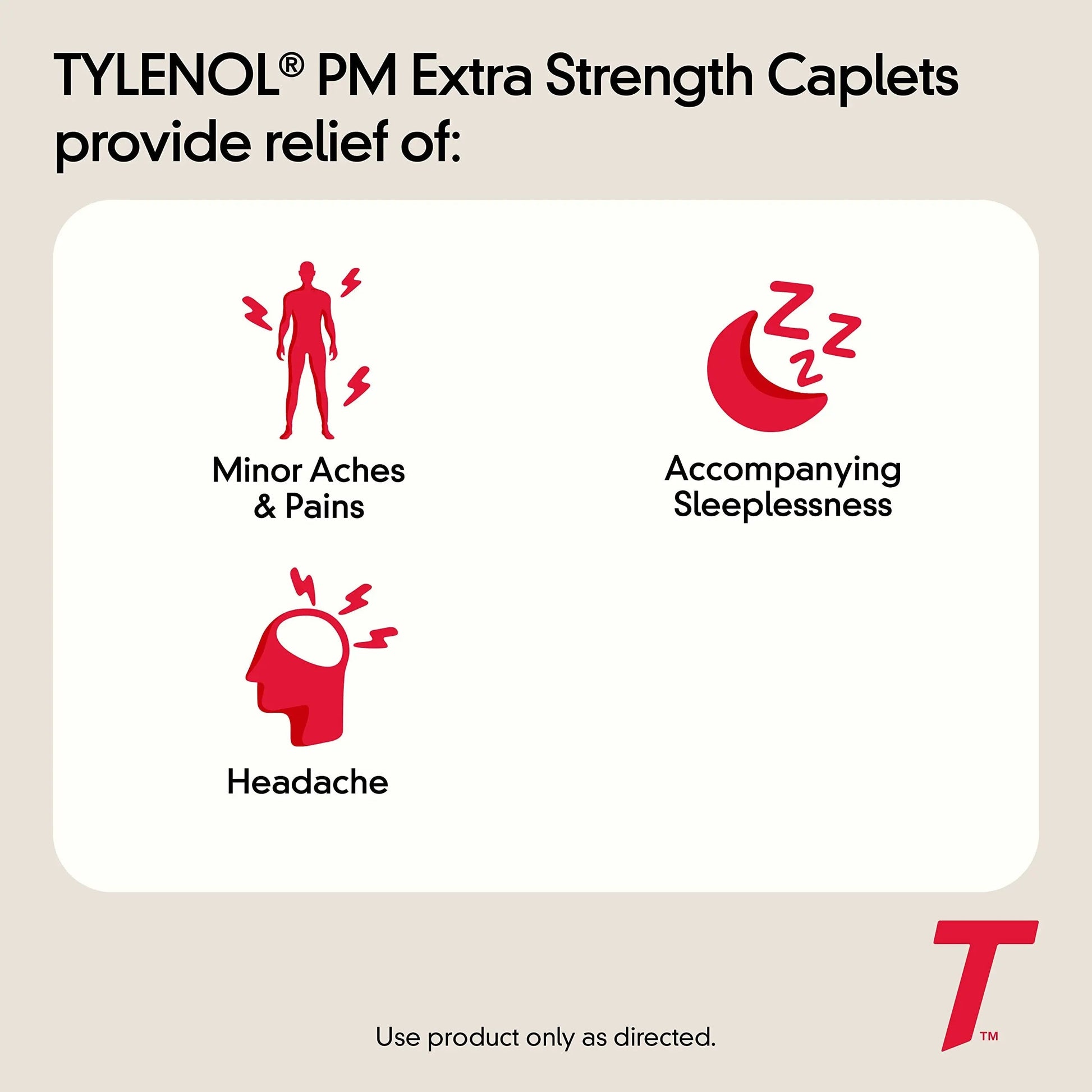 Tylenol PM Extra Strength Nighttime Pain Reliever & Sleep Aid Caplets, Fast, Strong Pain Relief, 500 mg Acetaminophen & 25 mg Diphenhydramine HCl, Non-Habit Forming Medicine for Aches & Cramps, 100 Ct Tylenol Au supplements