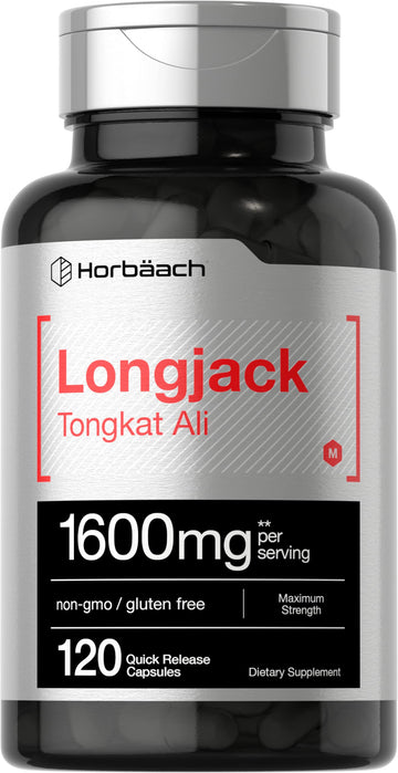 Longjack Tongkat Ali 1600 mg | 120 Capsules | Longifolia Root Extract Powder | Maximum Horbäach Au supplements
