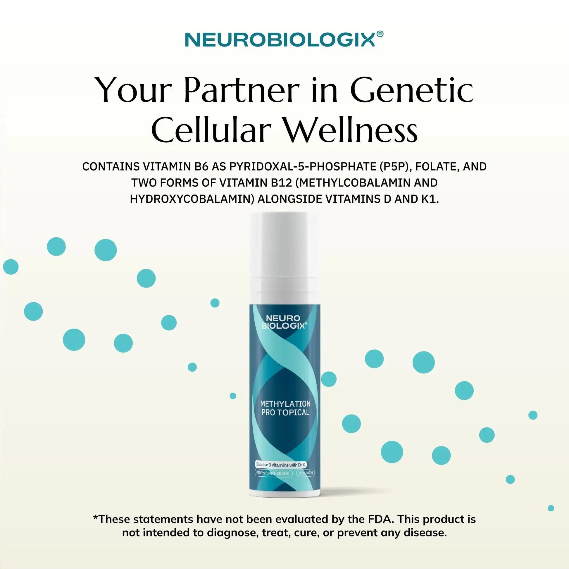 Neurobiologix Methylation Pro Topical for Men and Women, Bioactive B Vitamin Cream with Methylfolate, B6, B12, D3 & K1, Supports Cellular Energy Neurobiologix Au supplements